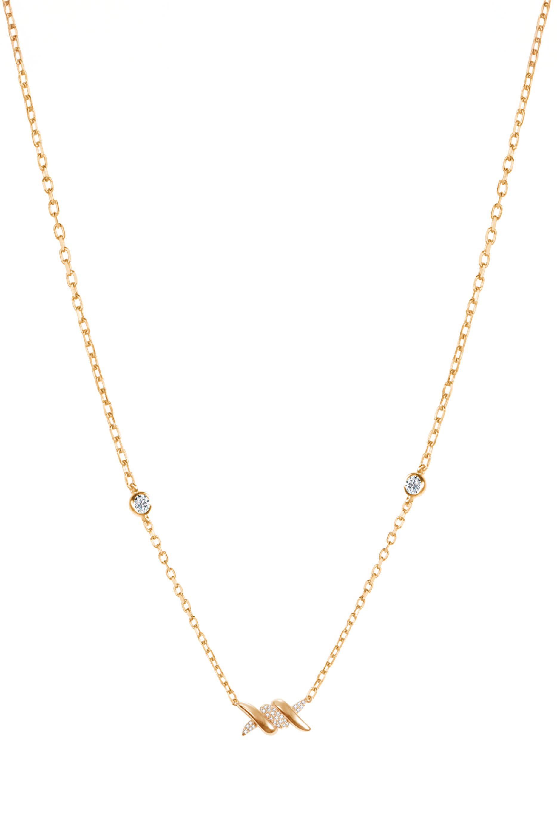  Barbel&eacute; Pav&eacute; Necklace, 18K Yellow Gold & Diamonds
