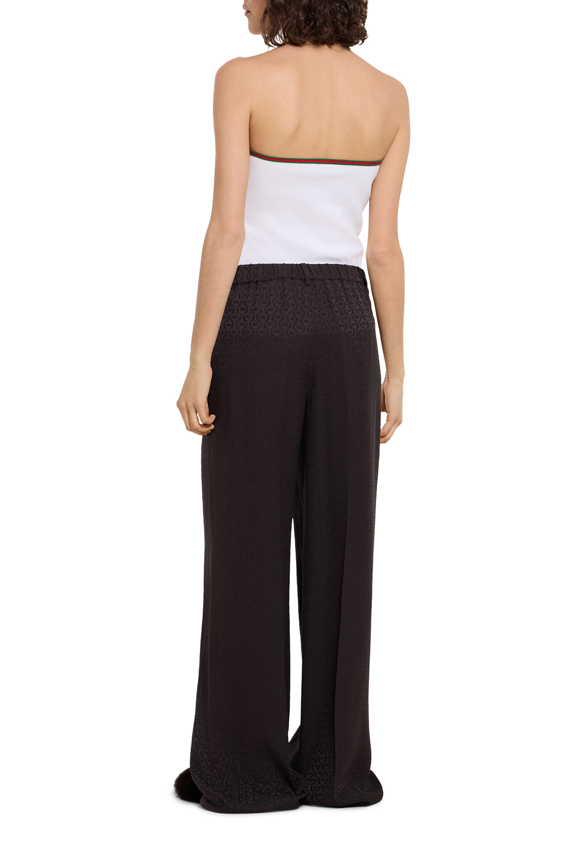 Horsebit Silk Jacquard Pants