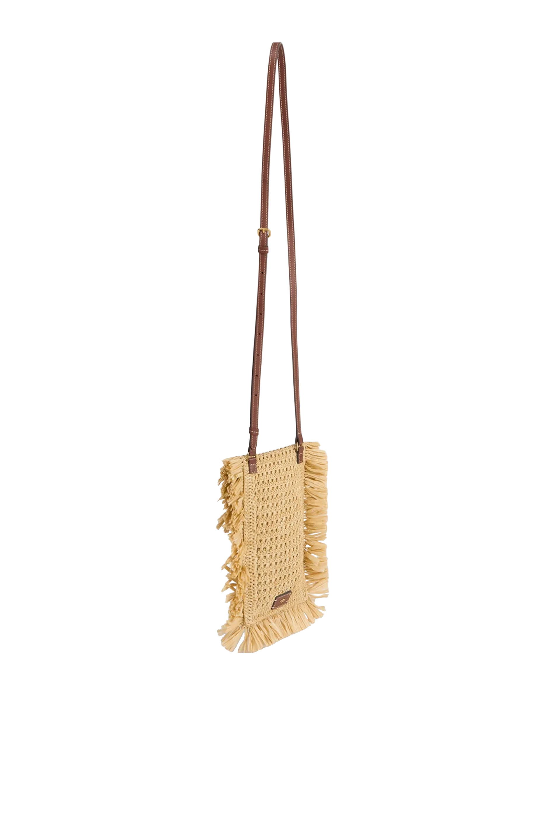 Raffia Phone Cross-Body Pouch