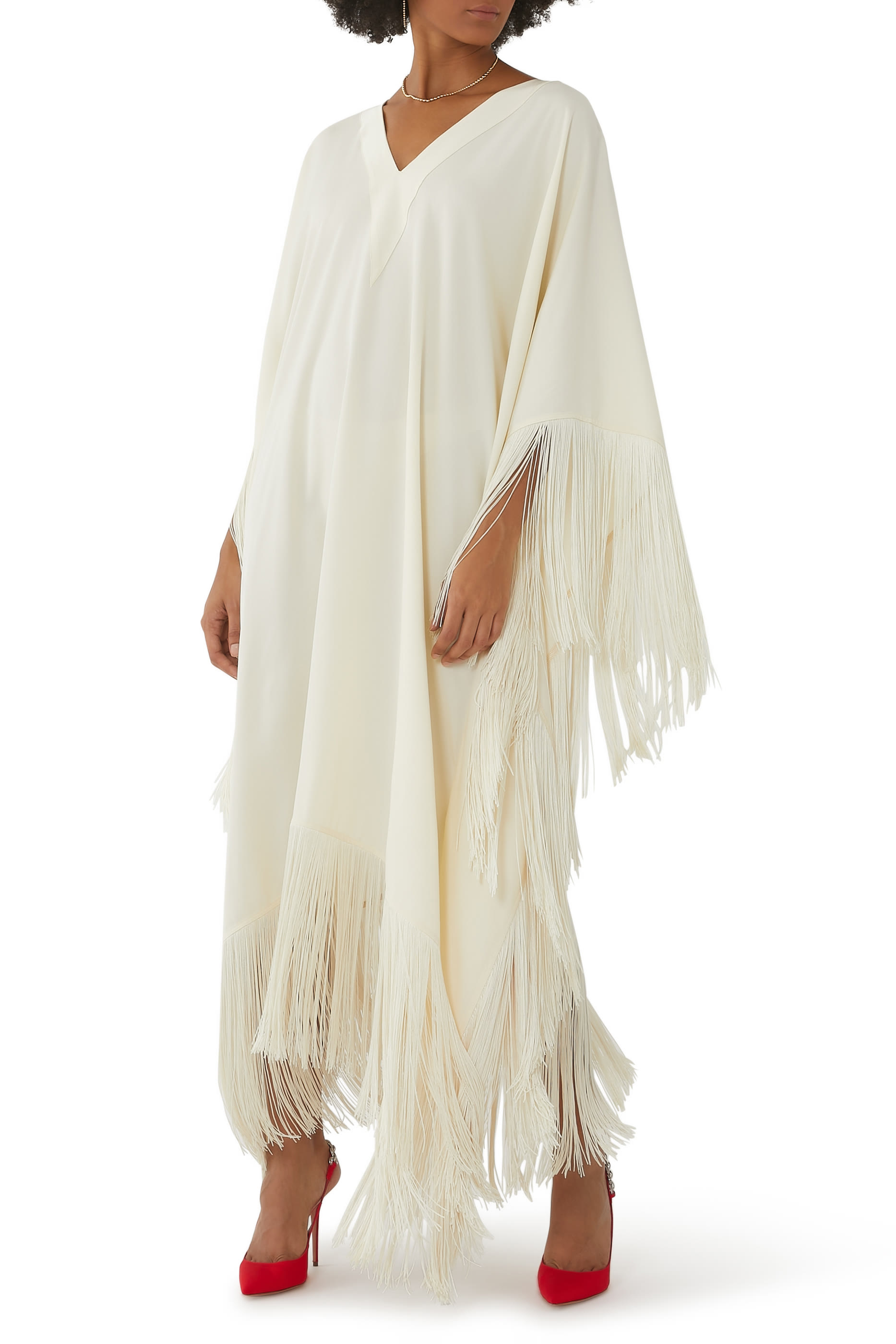 Very Ross Fringed Crepe Kaftan