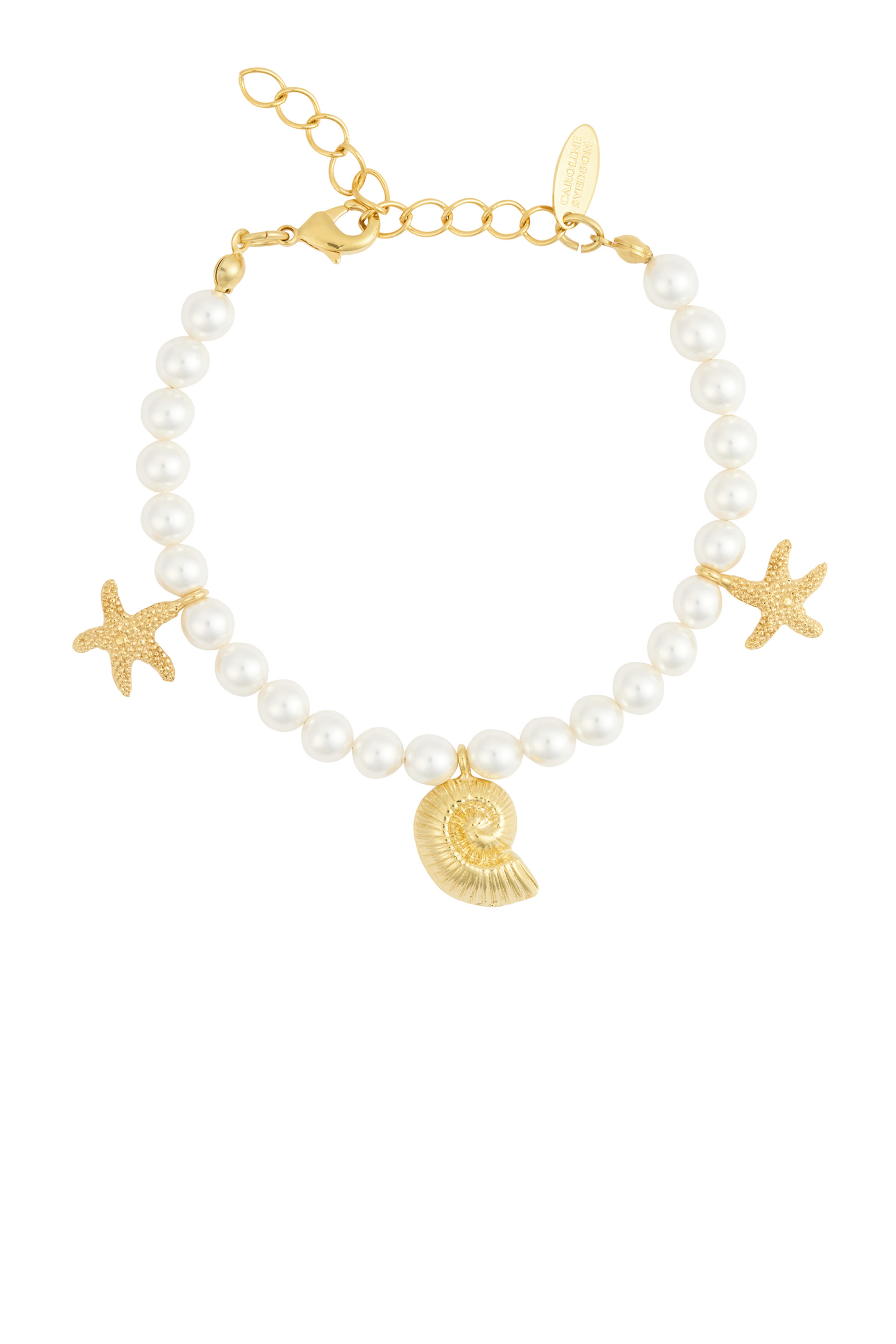 Ismara Pearl Bracelet, 18K Gold-Plated Brass & Pearls