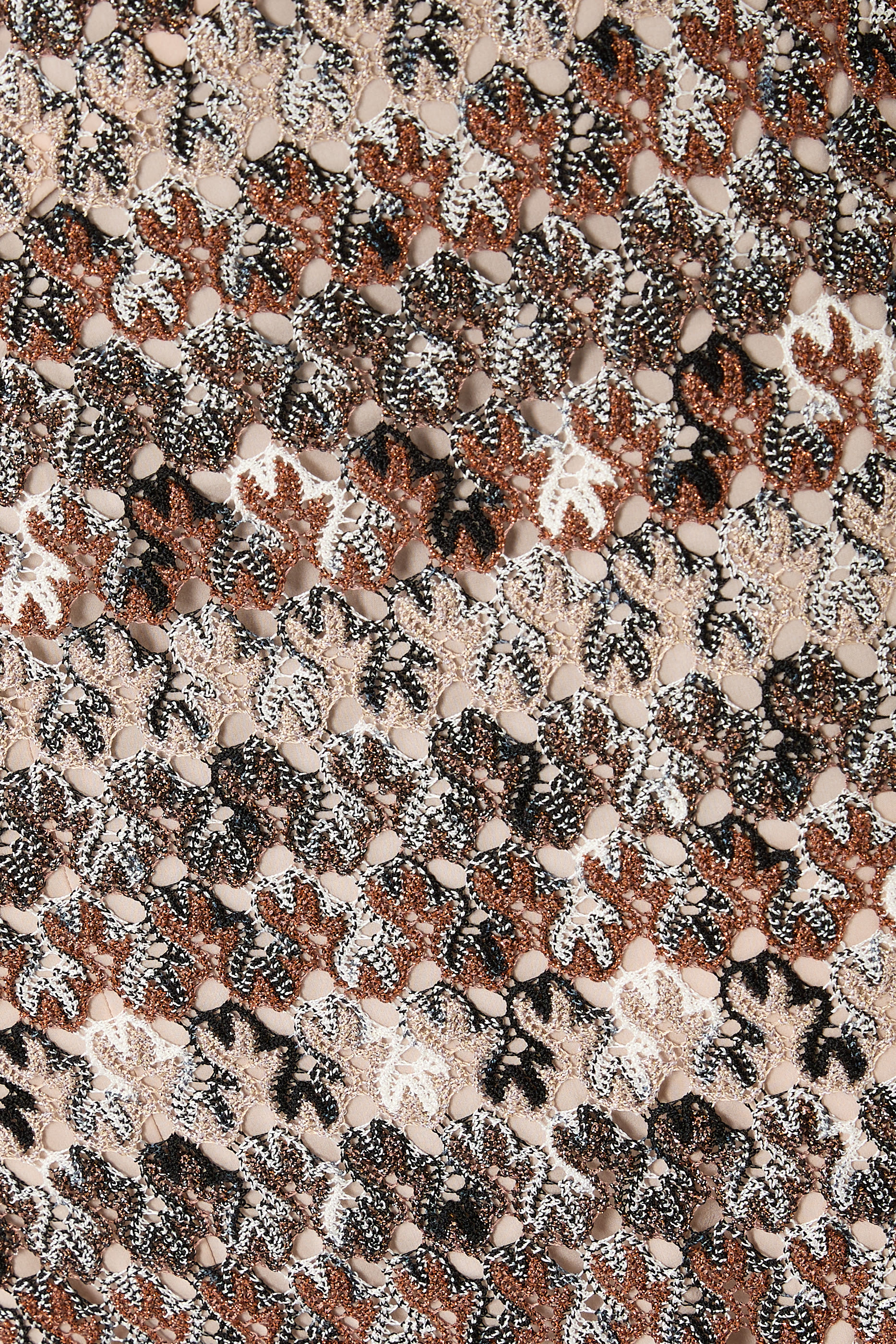 Striped Lace Raschel Lurex Long Skirt