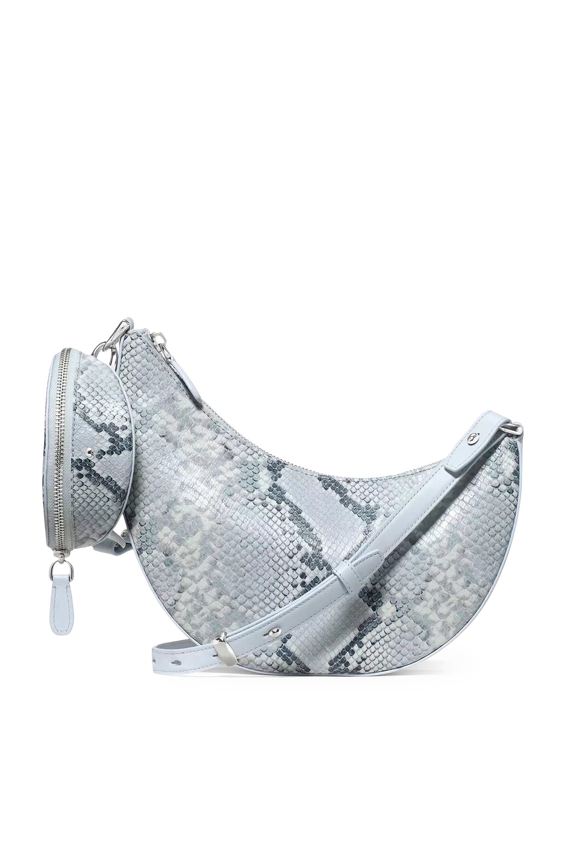 Duo Snake Embossed Crossbody Bag