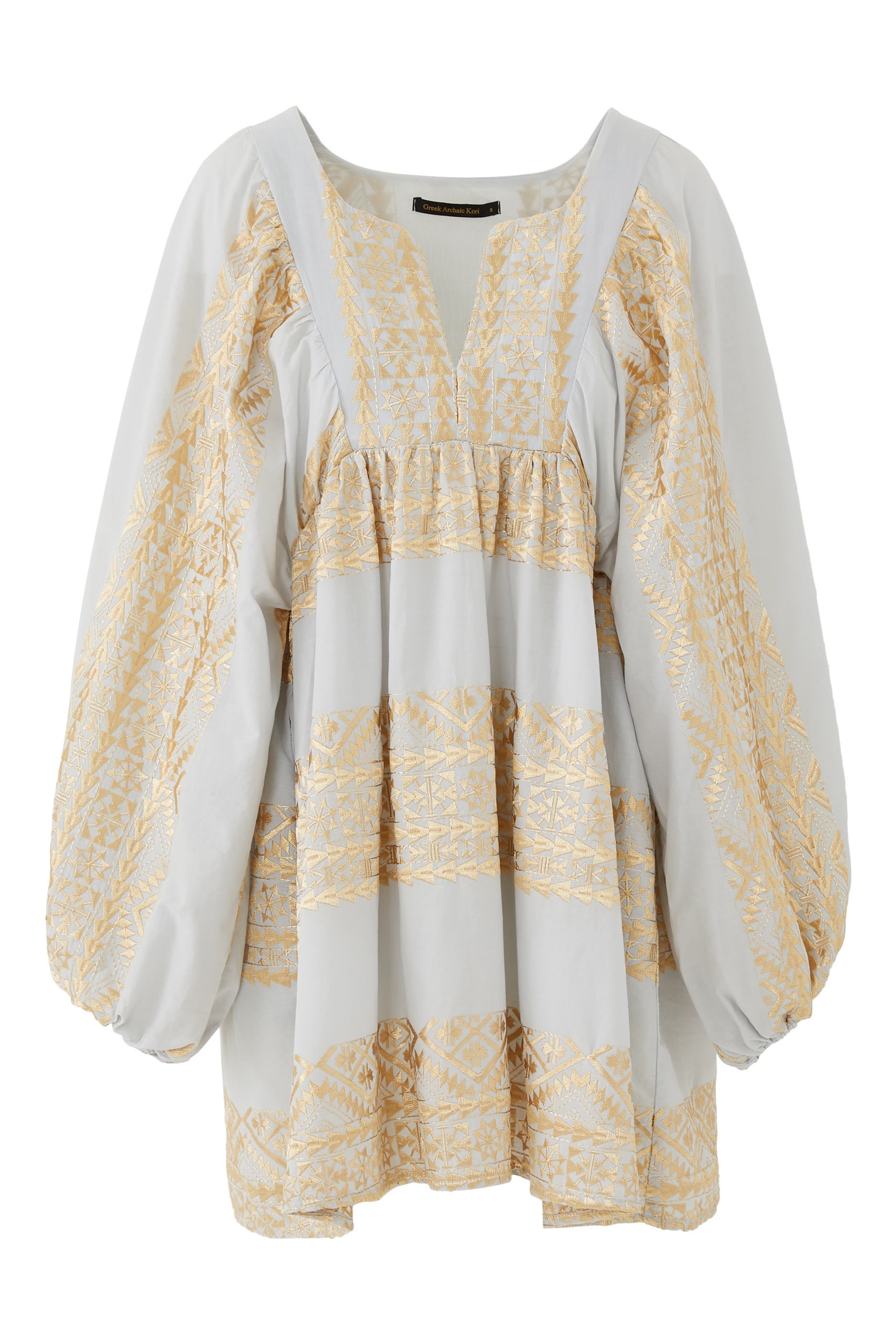 Embroidered Feather Mini Dress