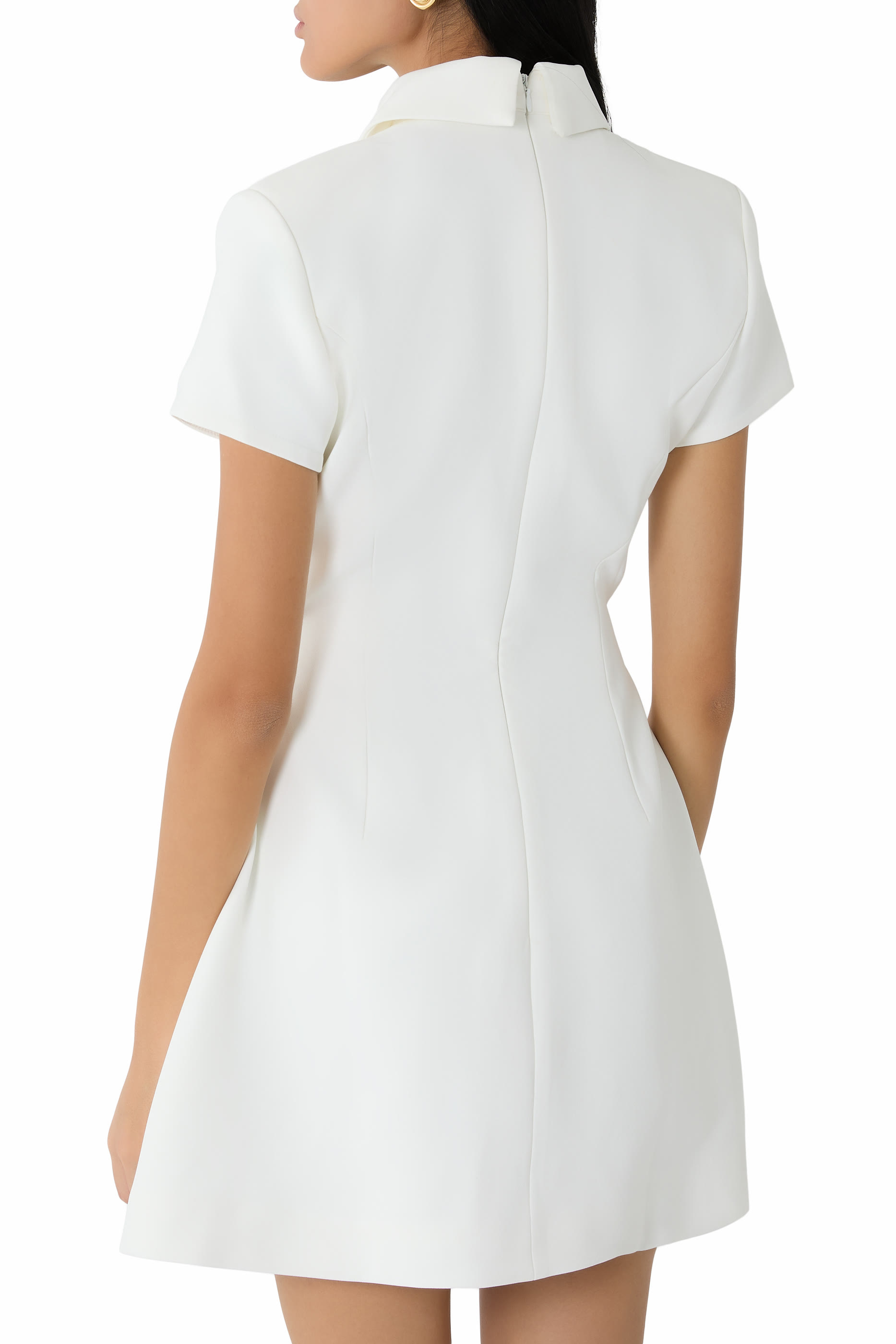 The Ultimate Muse Collared Mini Dress with Volume Skirt 