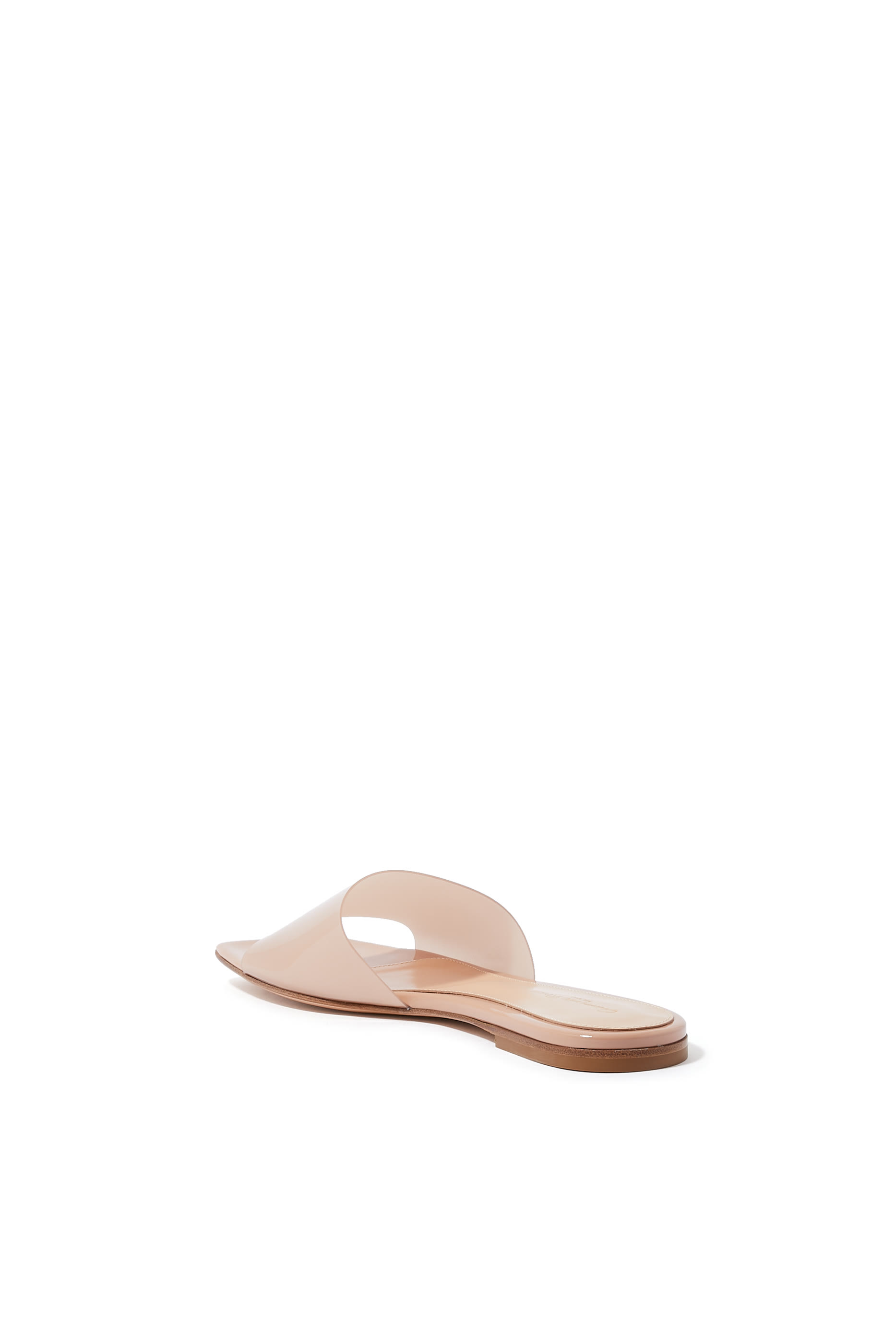 Cosmic Plexi Leather Flat Sandals