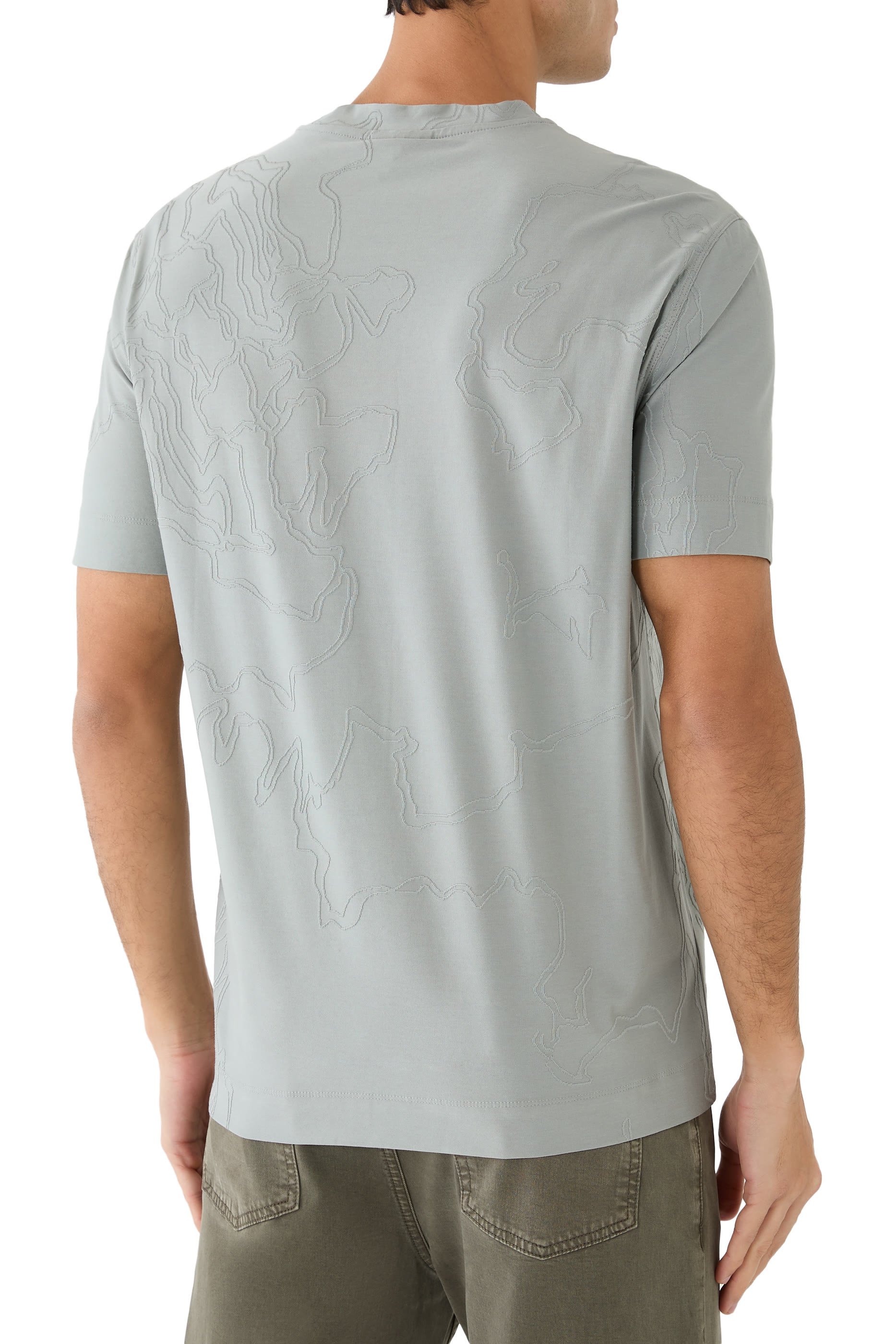 Silk Jersey T-Shirt with Mesh Detail 