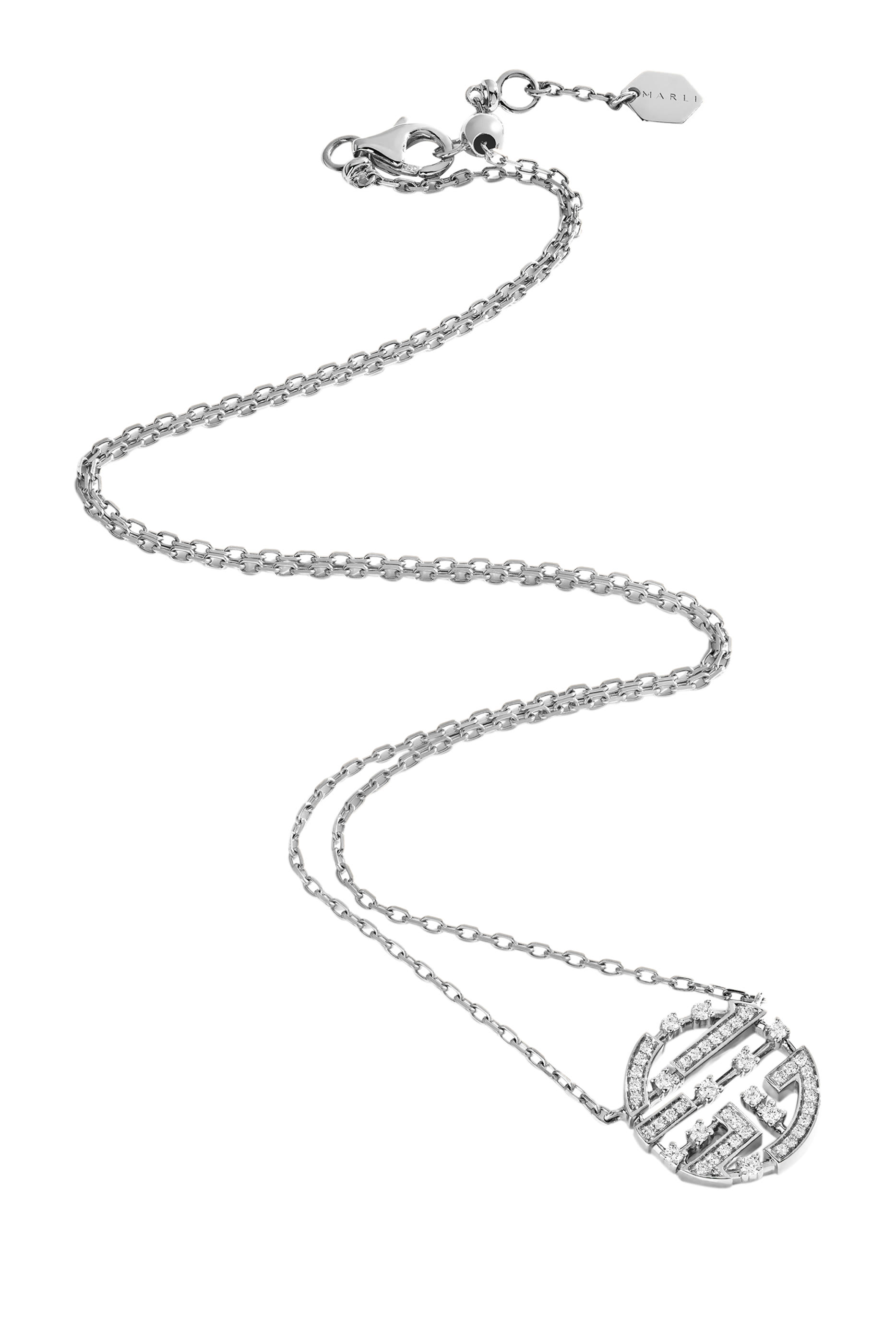 Avenues Pendant Necklace, White Gold & Diamonds