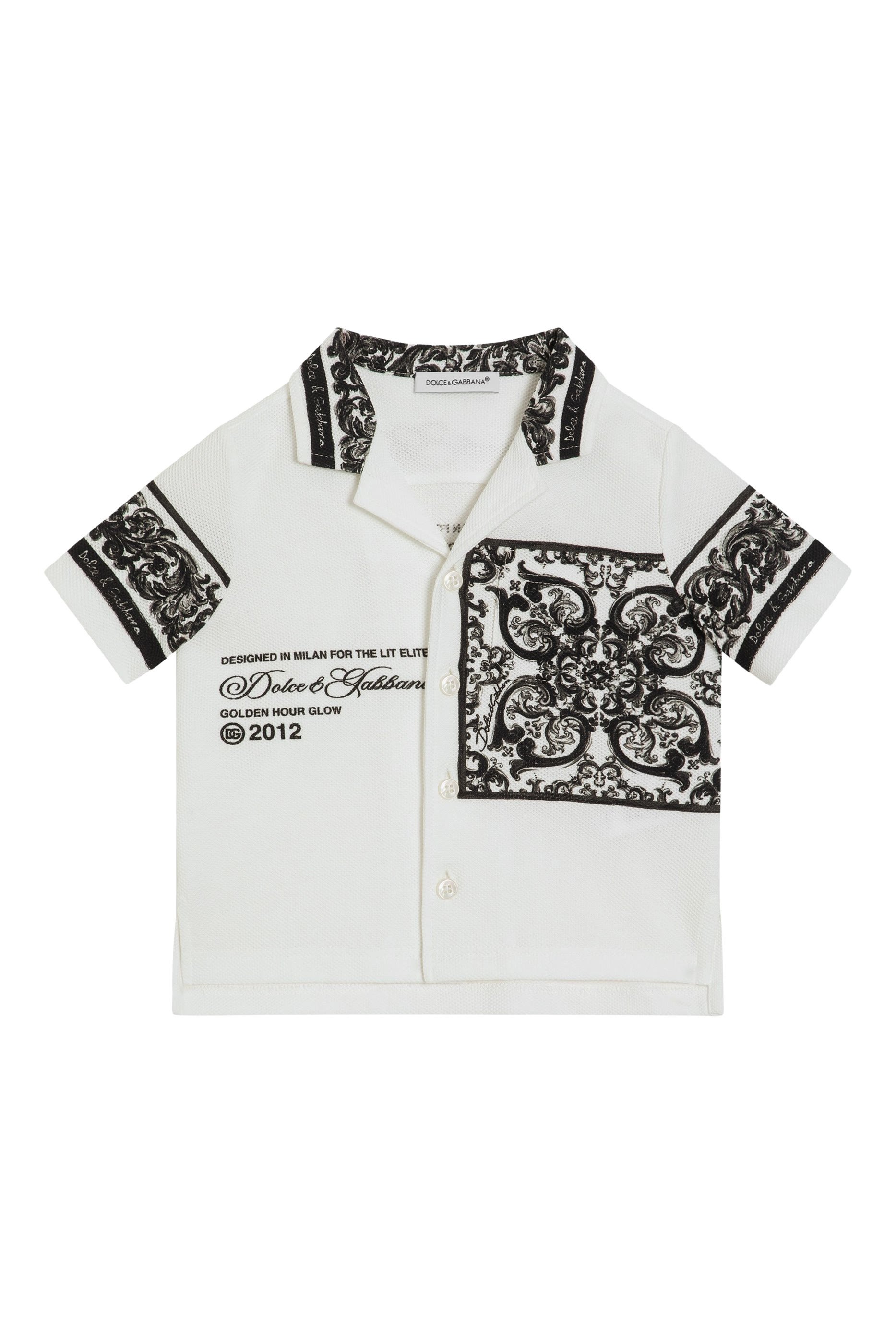 Kids Majolica-Print Double Pique Shirt