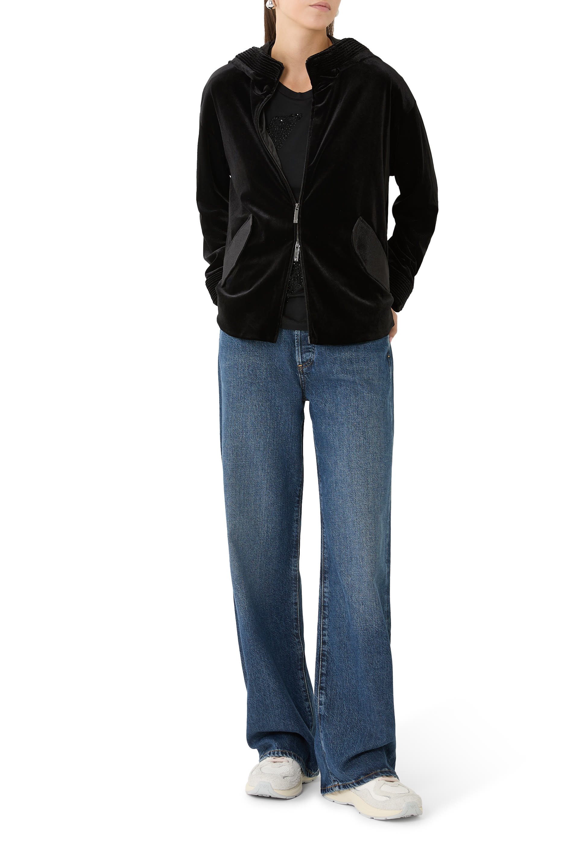  Stretch Chenille Hooded Sweatshirt 