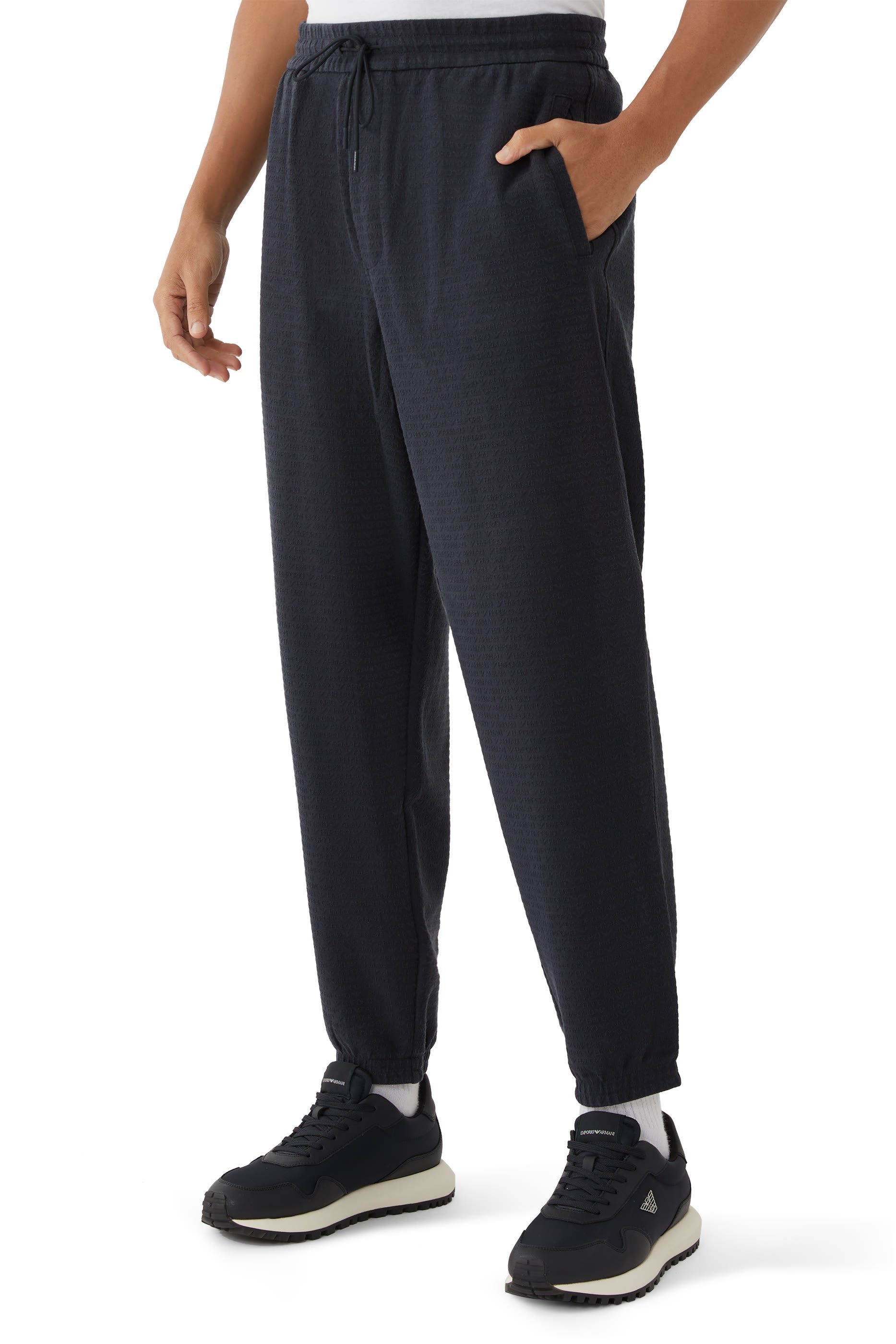 Micro EA Text Logo Drawstring Joggers