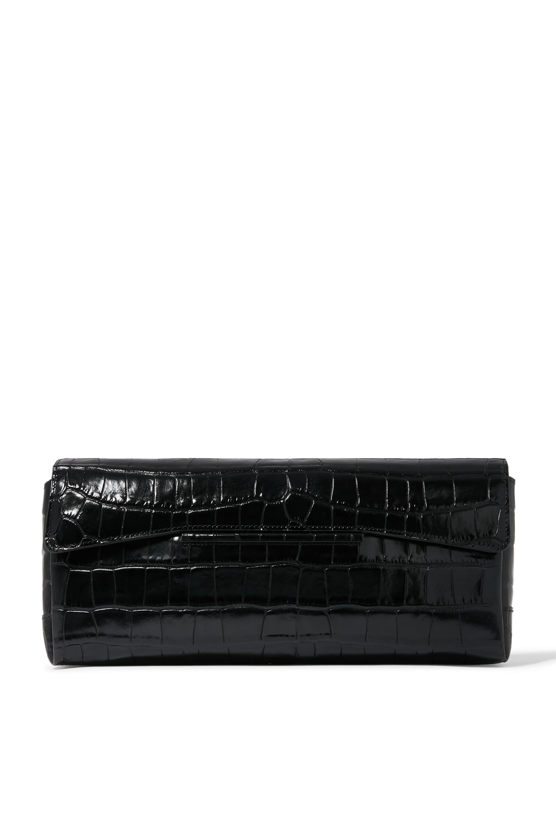 Soft Croco-Embossed T-Clutch 