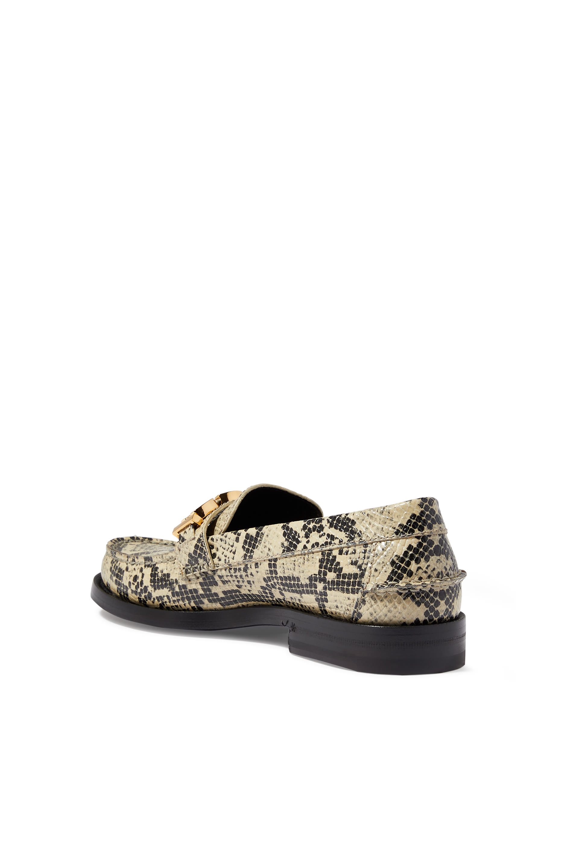 Python Logo Leather Loafers