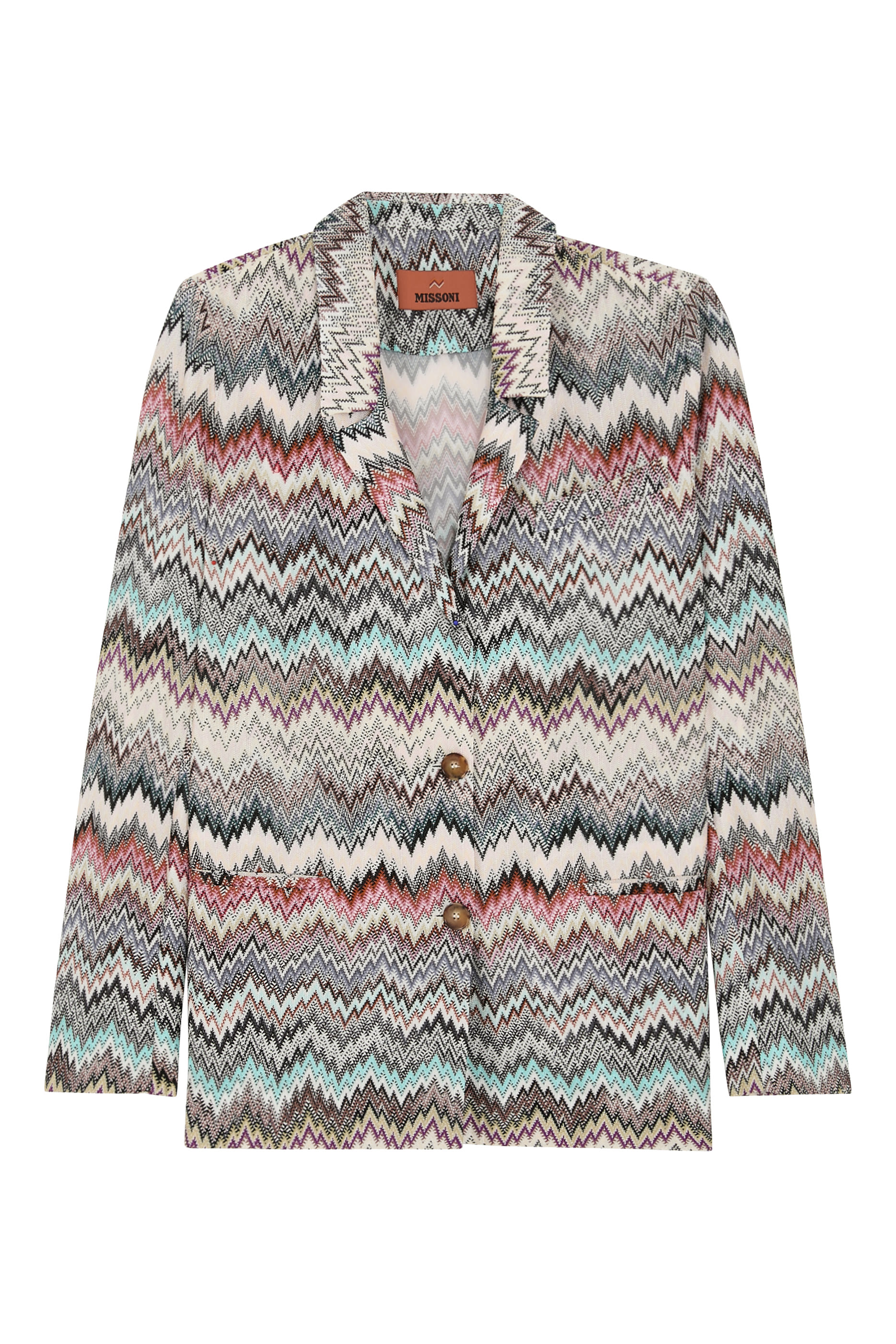 Single-Breasted Blazer with Snake Pattern