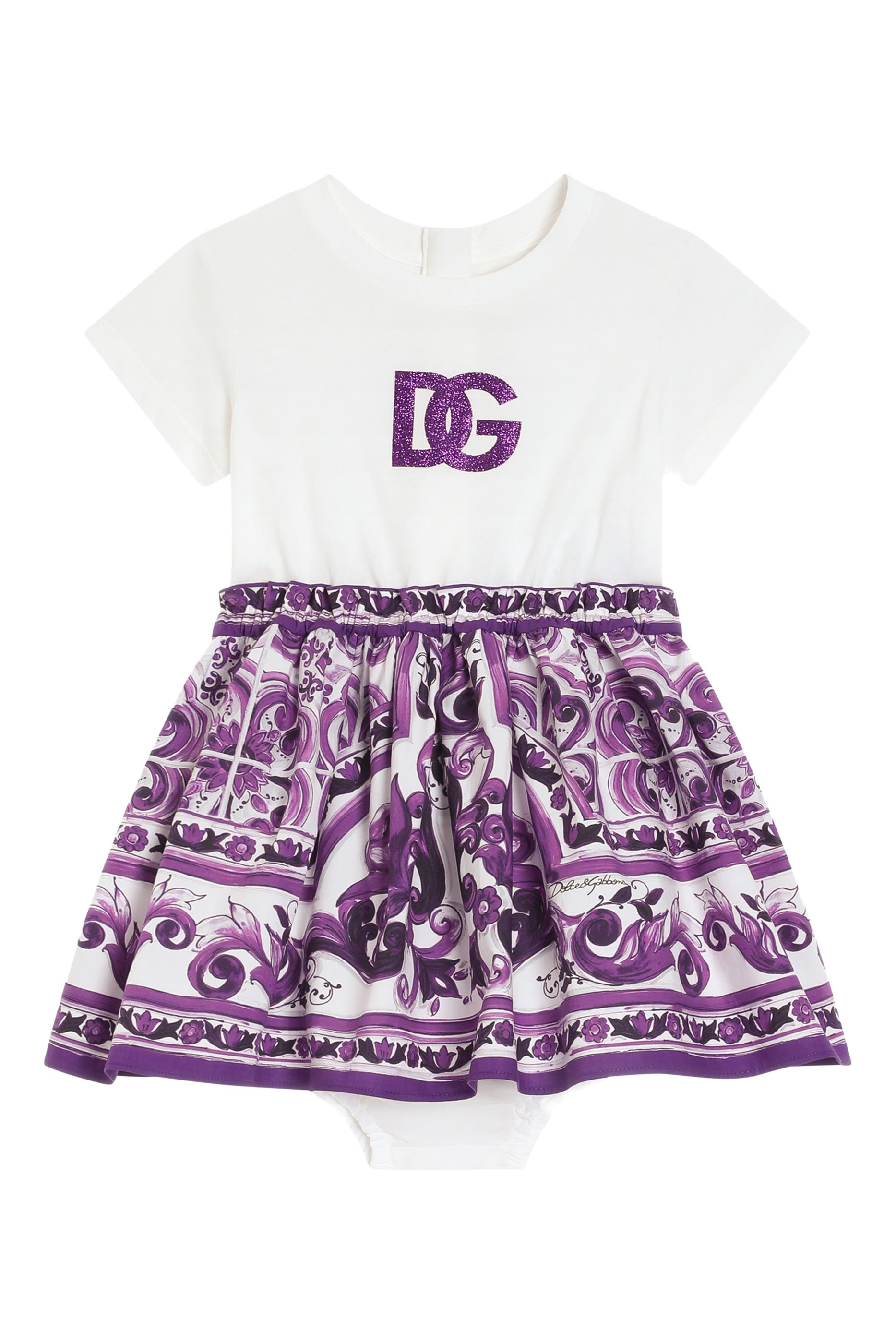 Kids Majolica-Print Poplin & Jersey Dress
