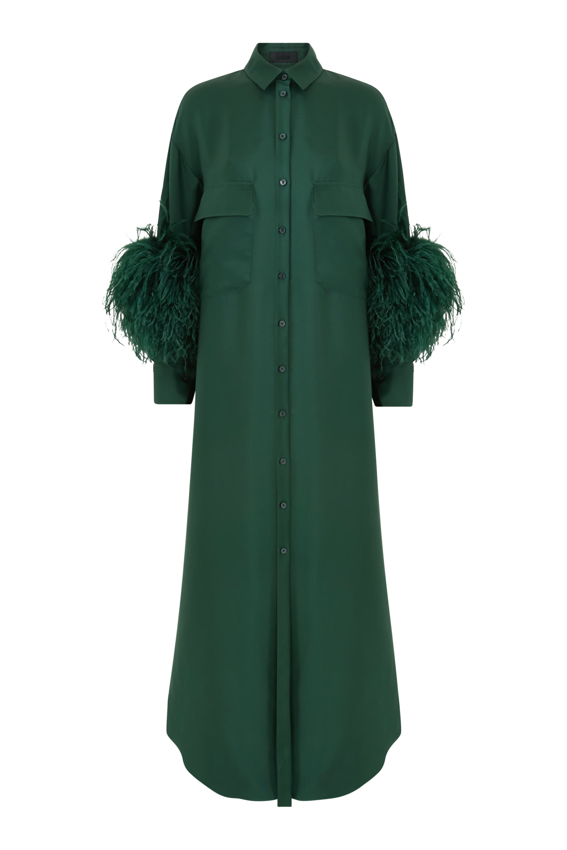 Bloomingdale's Exclusive Button Down Feathered Dress