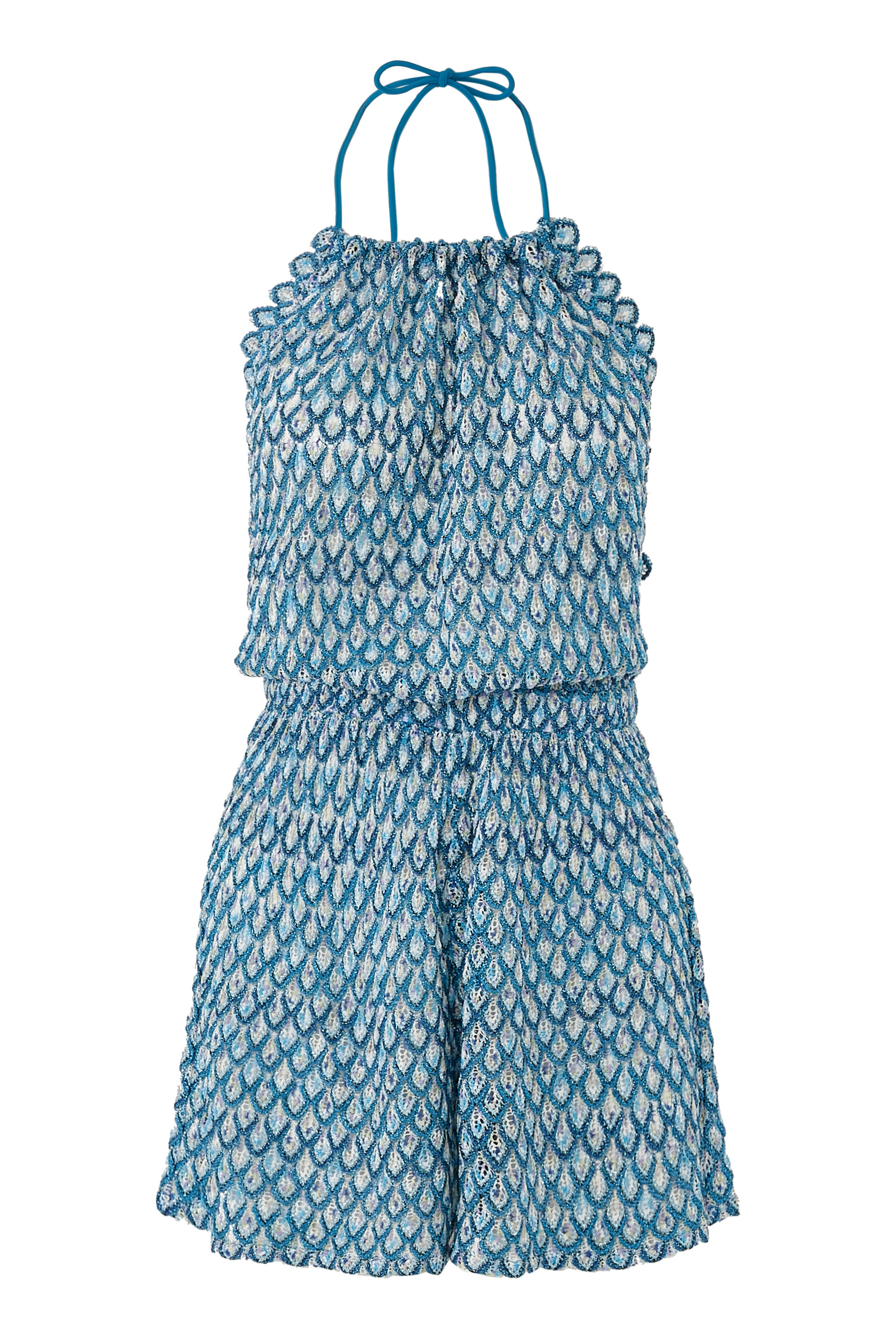 Exclusive Mare Lace Raschel Halter Playsuit