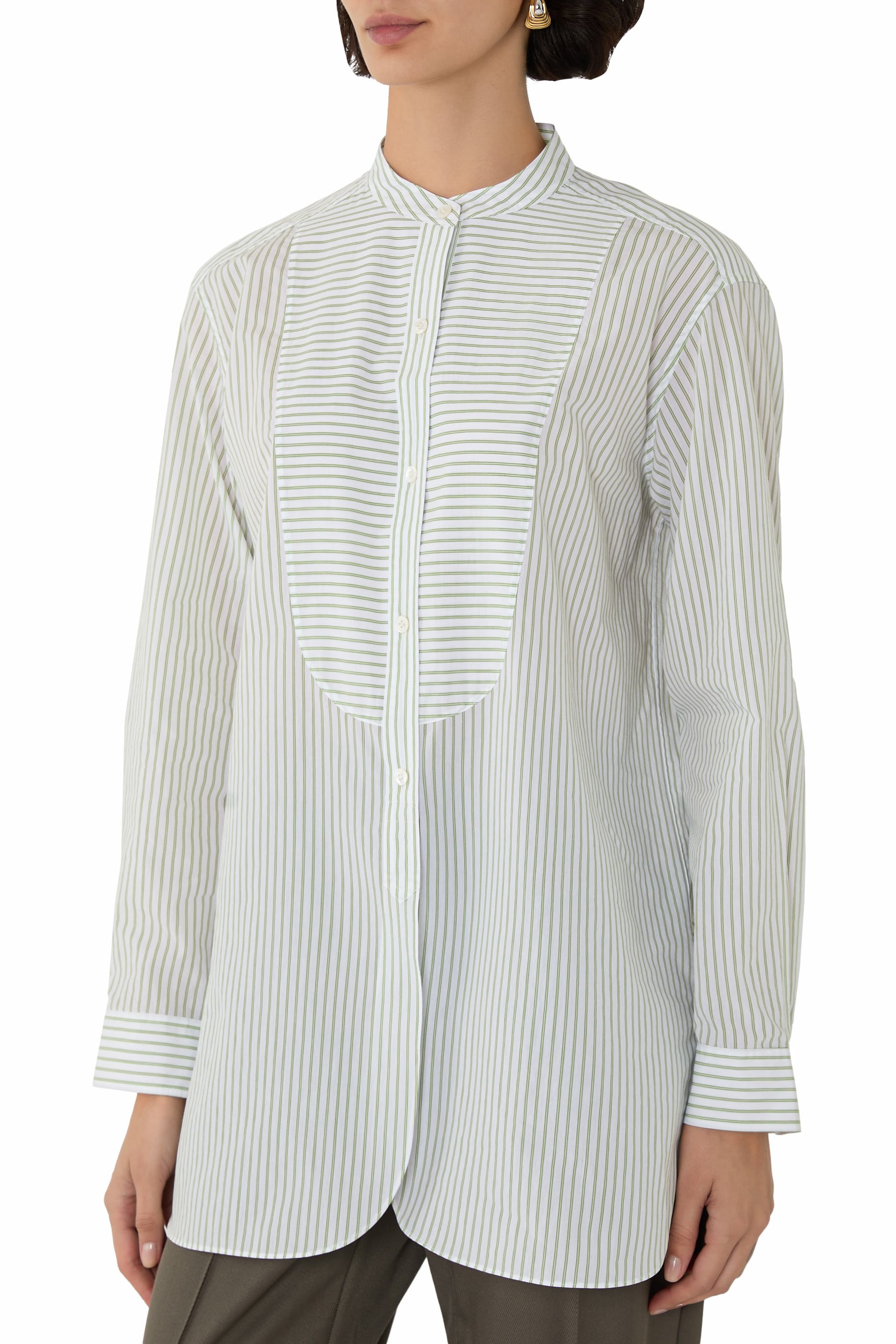 Tuxedo Striped Cotton-Blend Shirt