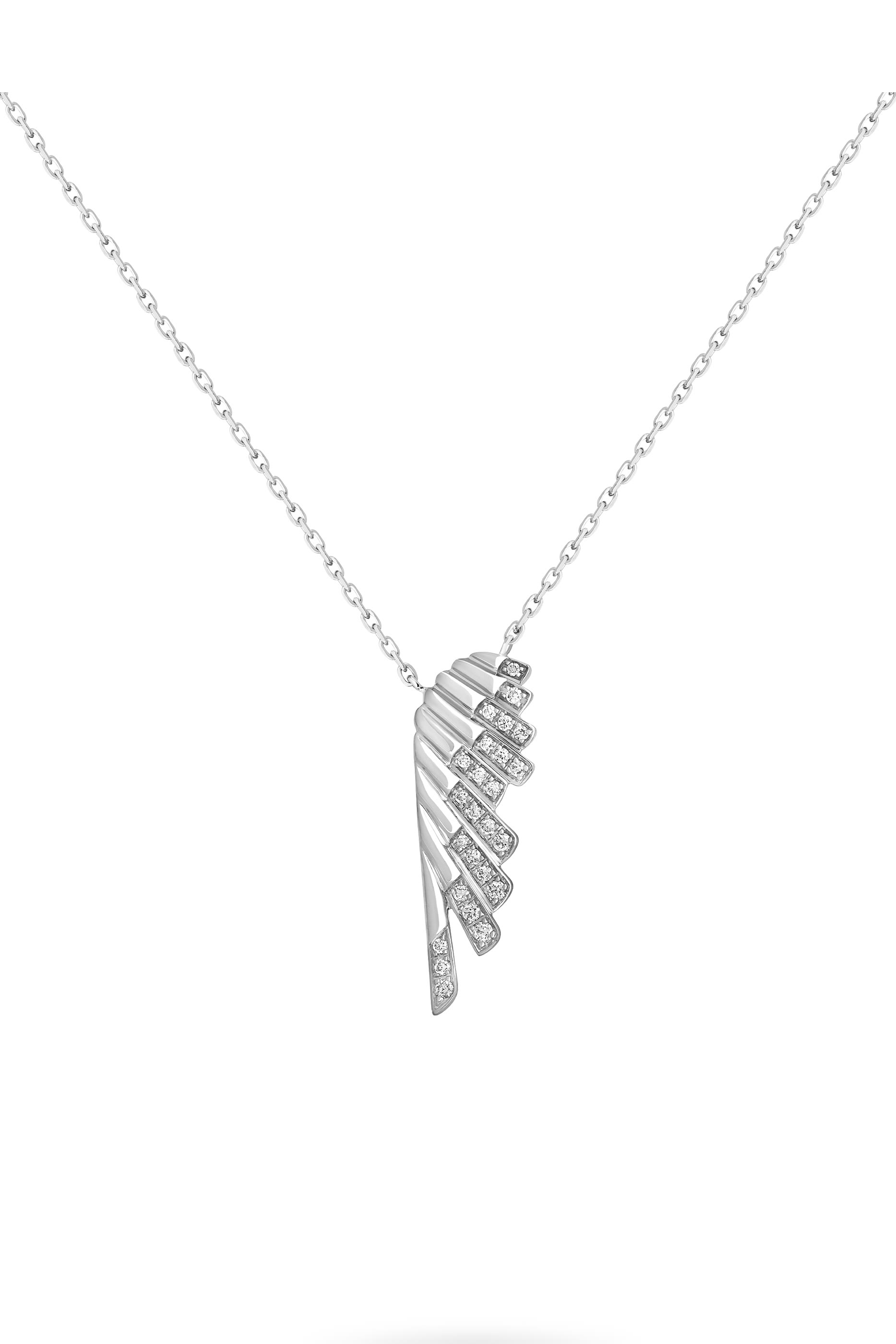 Wings Rising Pendant, White Gold & Diamonds