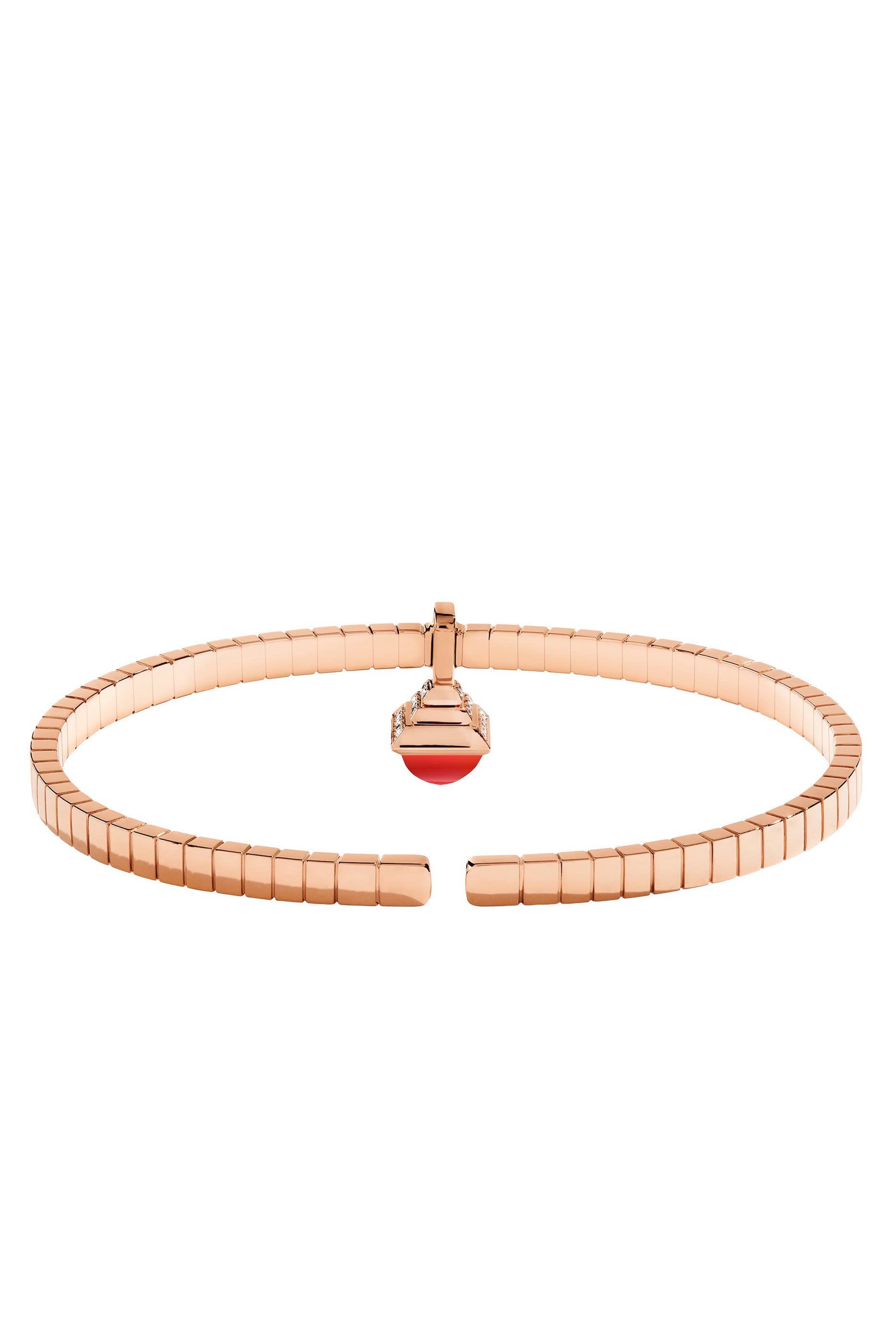 Cleo Charm Bracelet, 18k Rose Gold & Agate, Diamonds