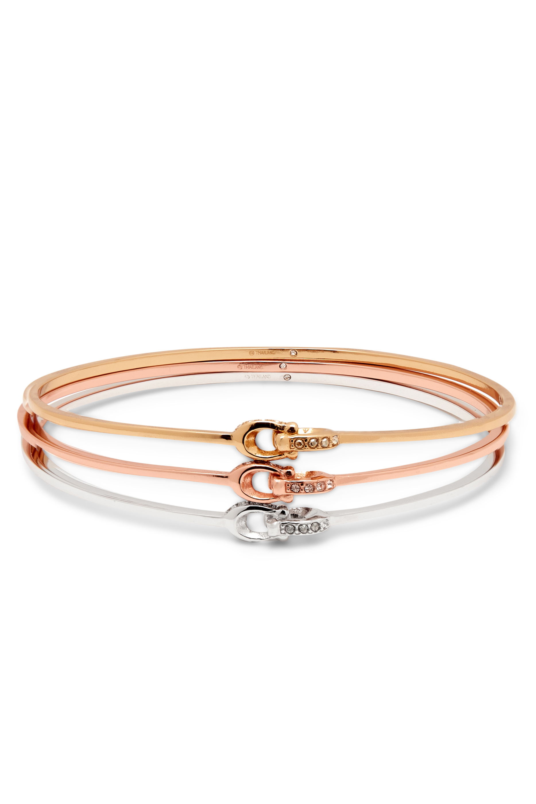 Interlocking Signature C Tritone Bangle Set