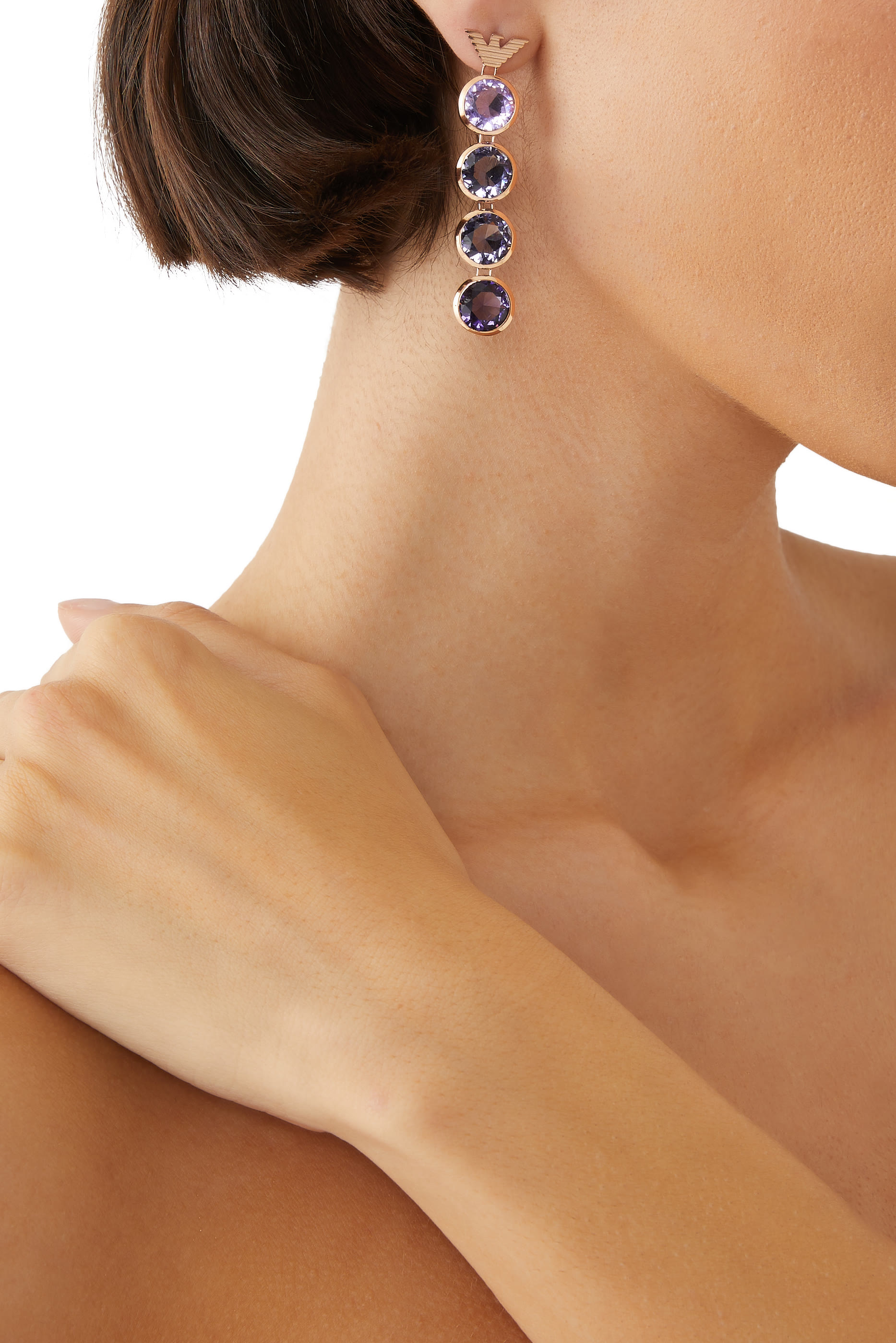 Logo Stainless Steel Earrings