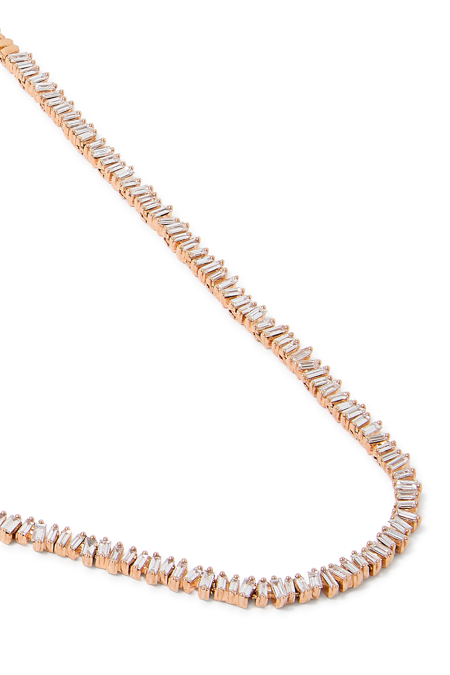 Classic Diamond Mini Tennis Necklace, 18k Rose Gold & Diamonds