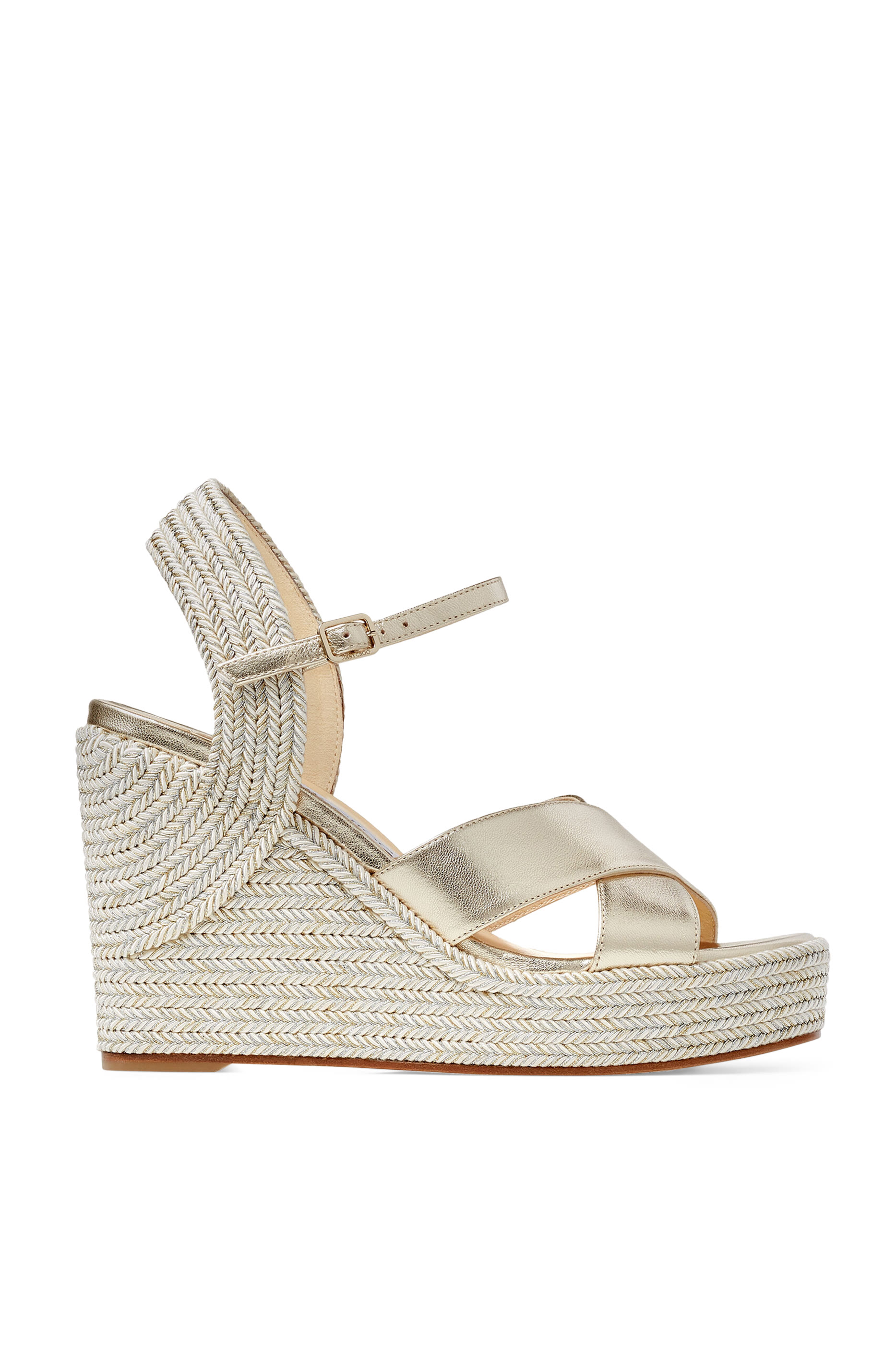 Dellena 100 Wedge Sandals in Metallic Nappa