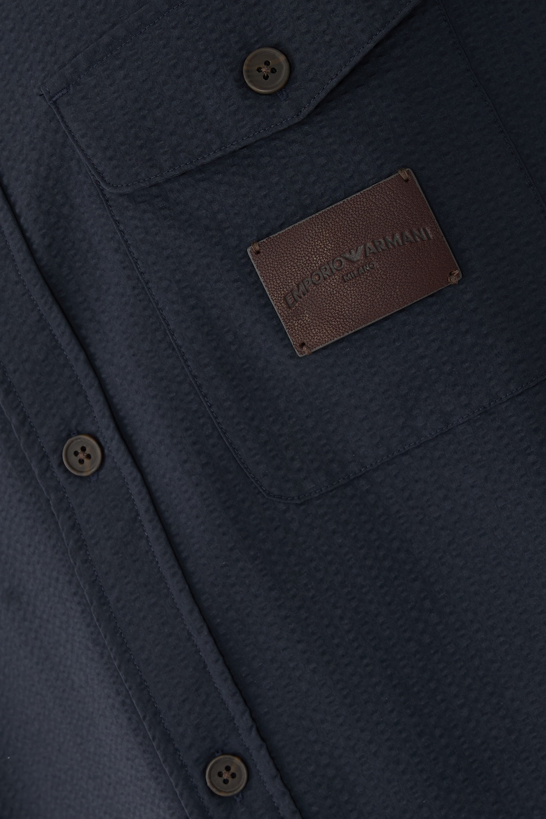 Logo Patch Seersucker Shirt