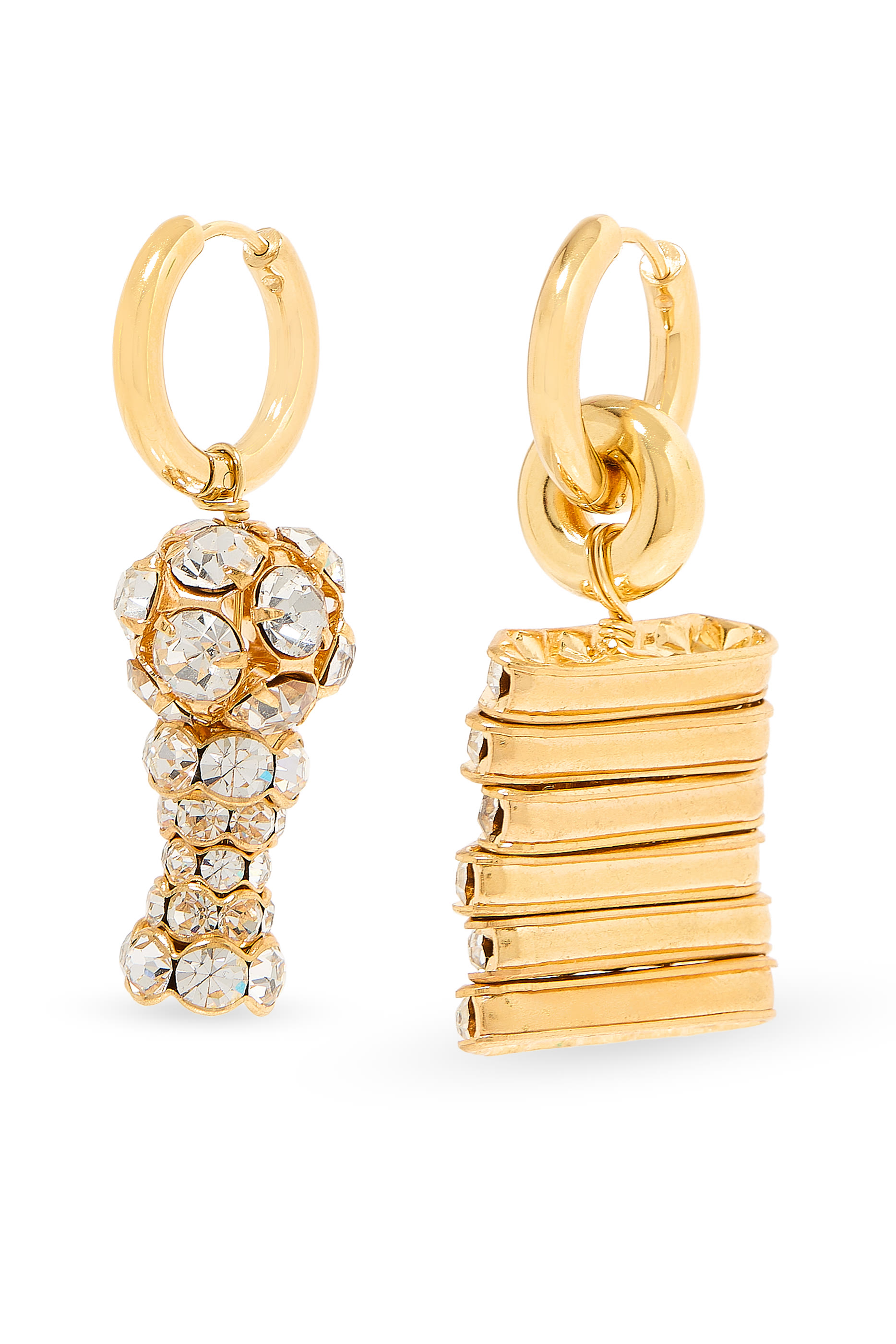 Line and Cube Hoop Earrings