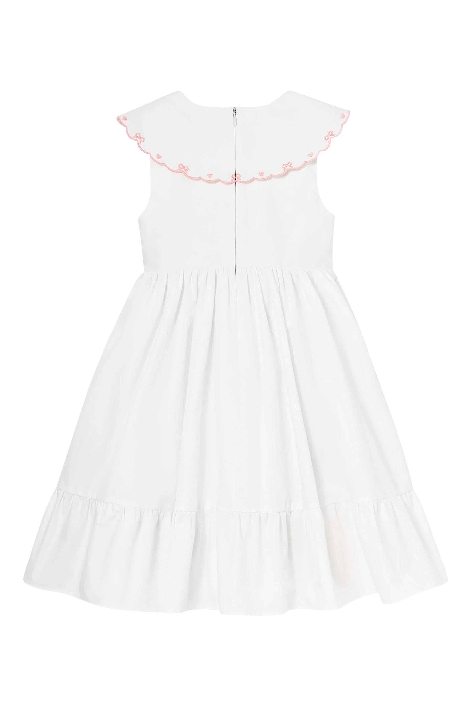 Kids Cotton Bow Embroidered Dress