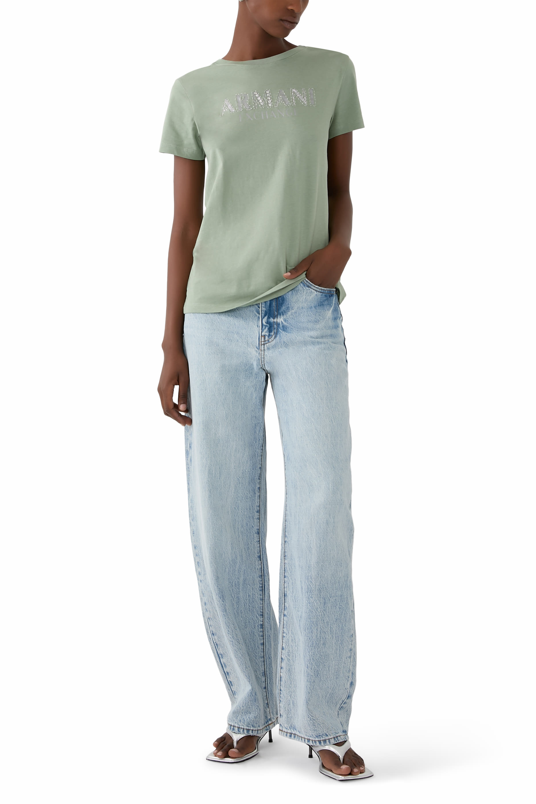 Grid AX Lettering Jersey T-Shirt