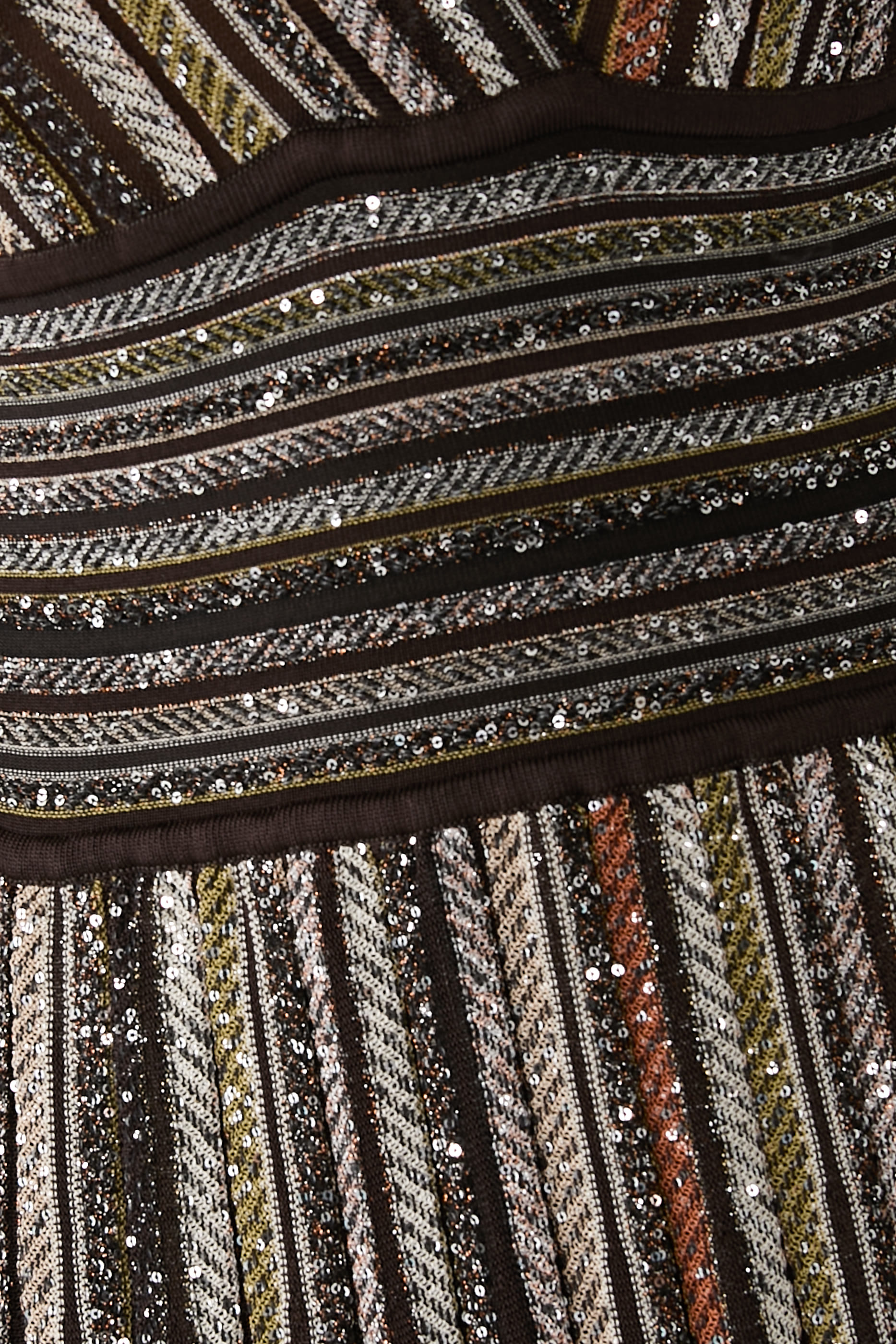 Striped Sequins Knitted Maxi Dress