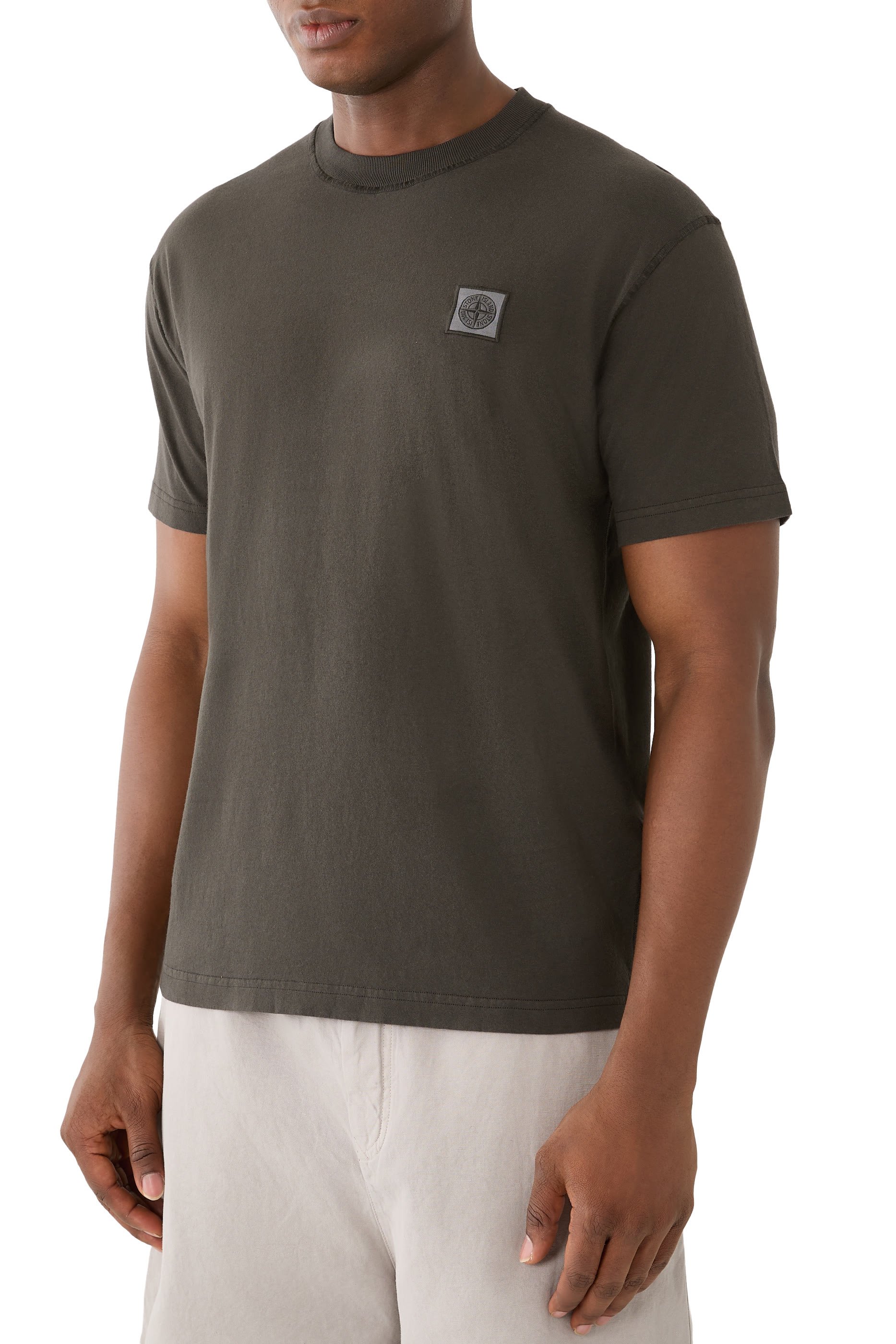 Organic Cotton Jersey &lsquo;Fissato&rsquo; Effect T-Shirt 