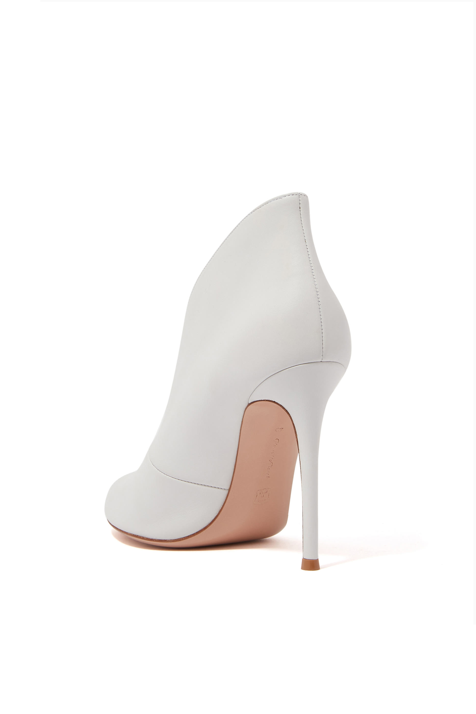 White Leather Vamp Booties