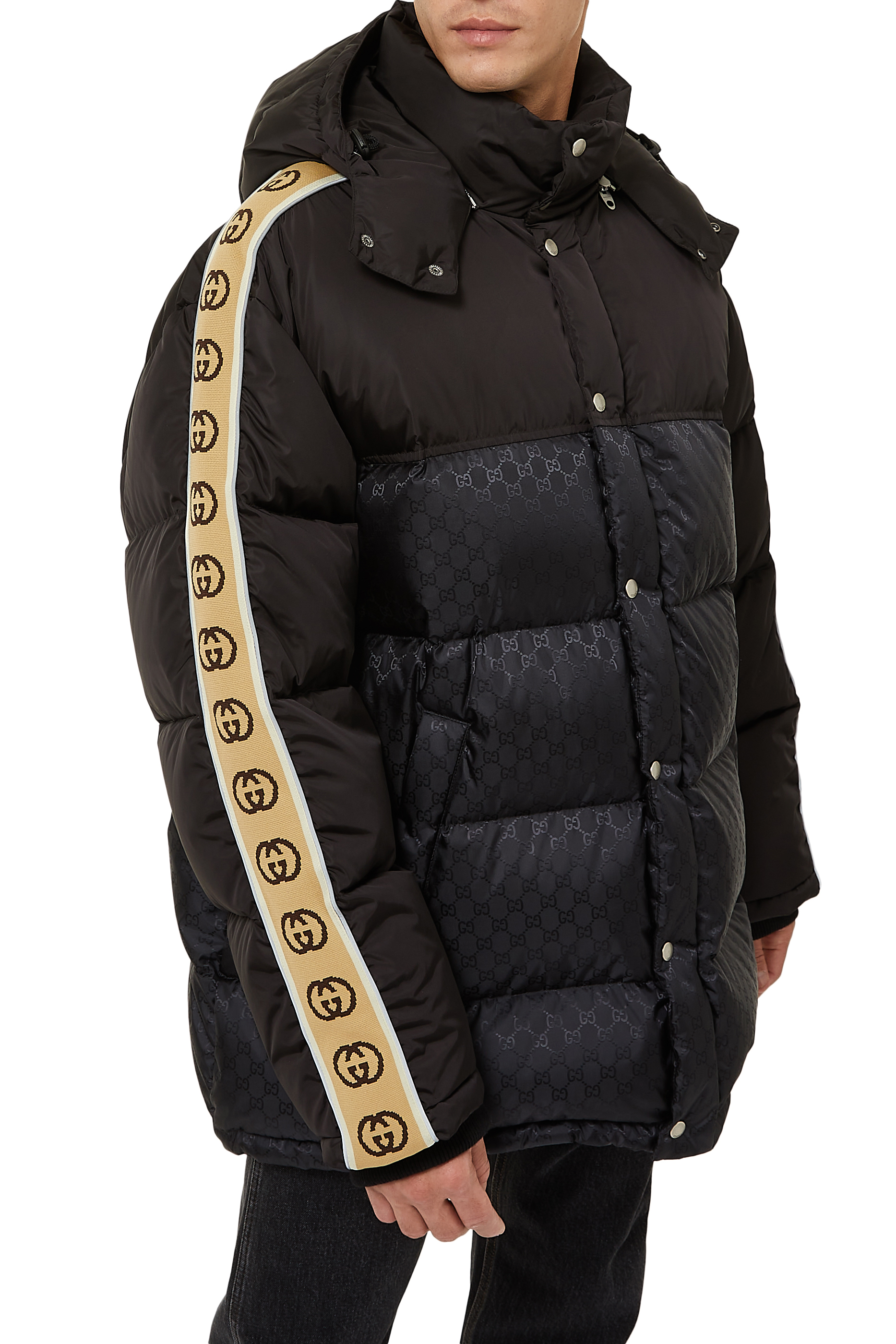 GG Jacquard Nylon Padded Coat