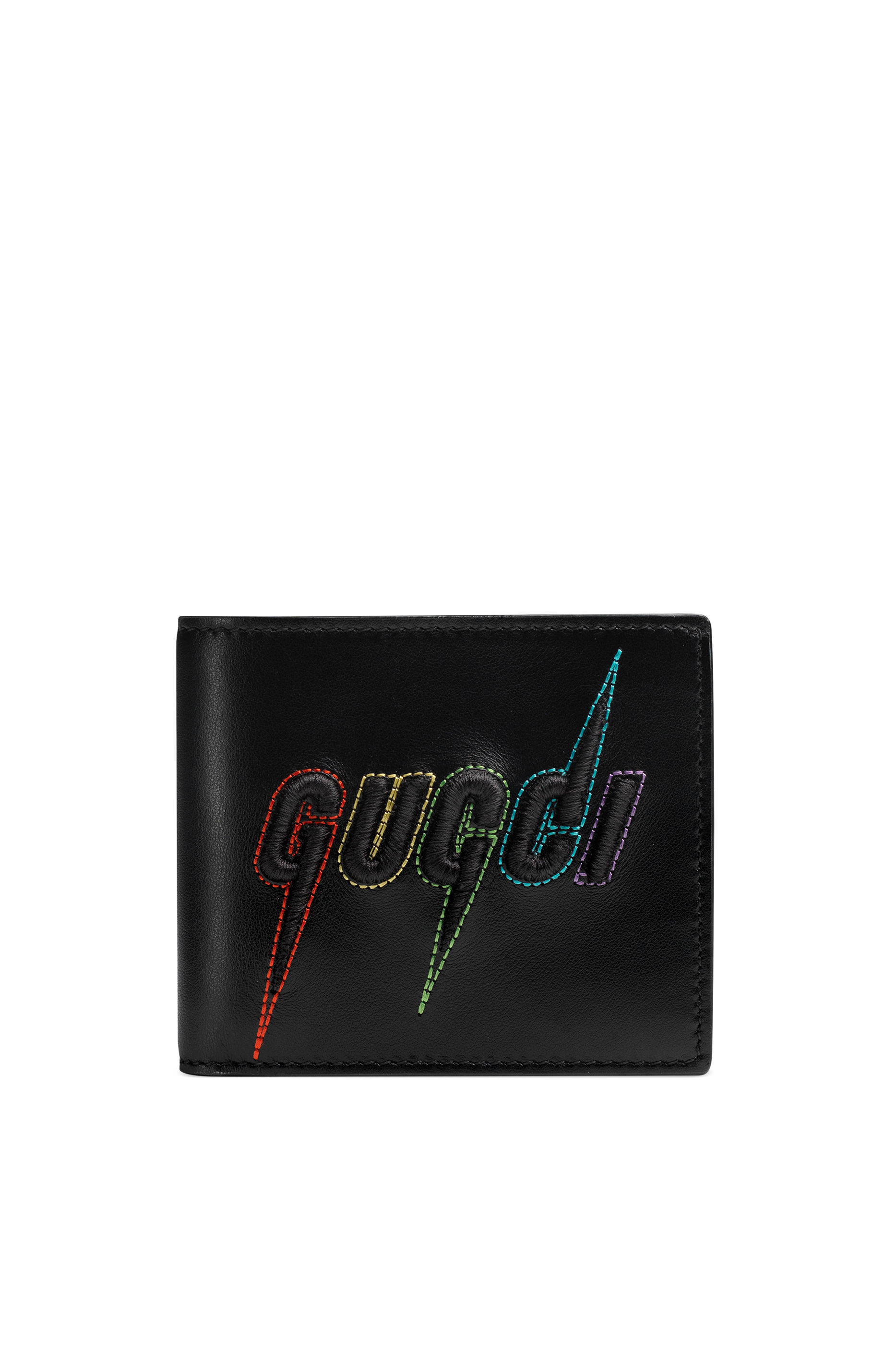 Leather Wallet With Gucci Blade Embroidery