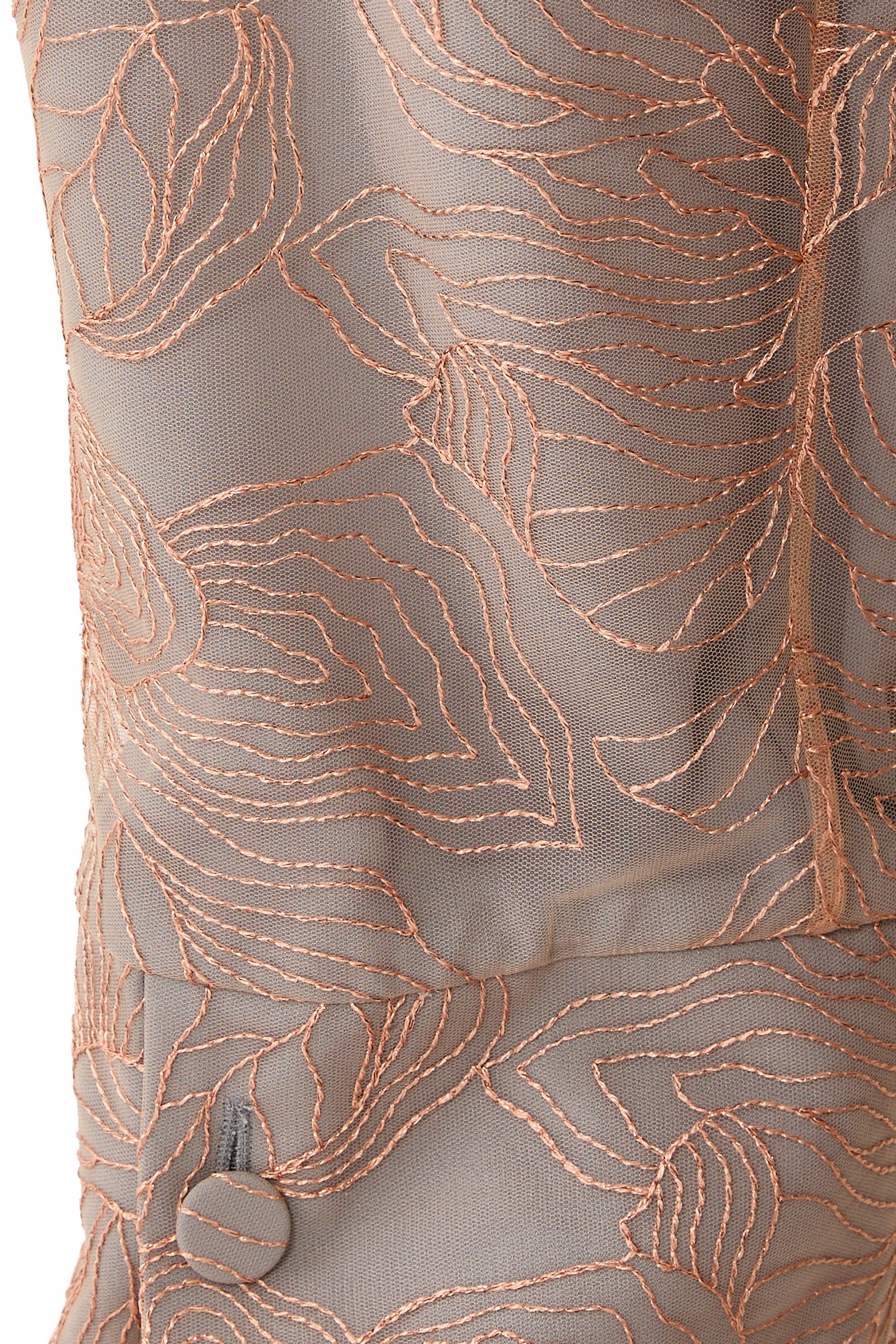Embossed Lurex Flowers Pattern Trousers