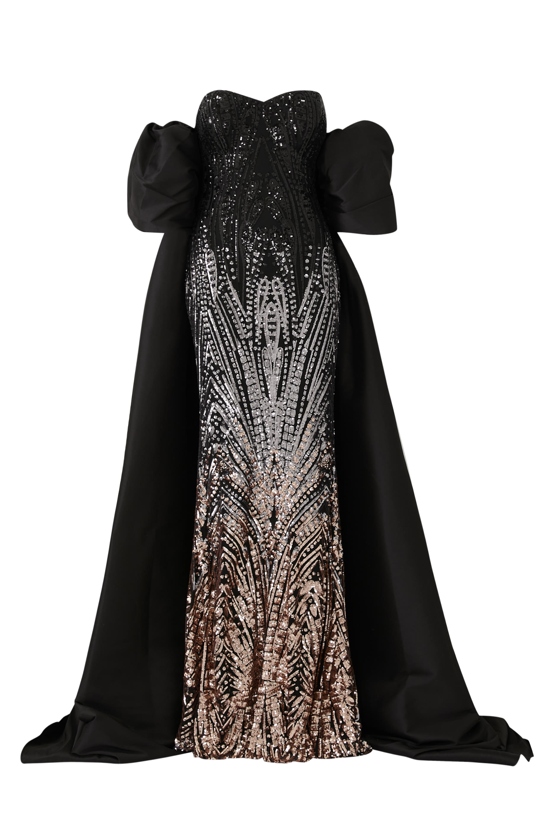 Embellished Strapless Gown