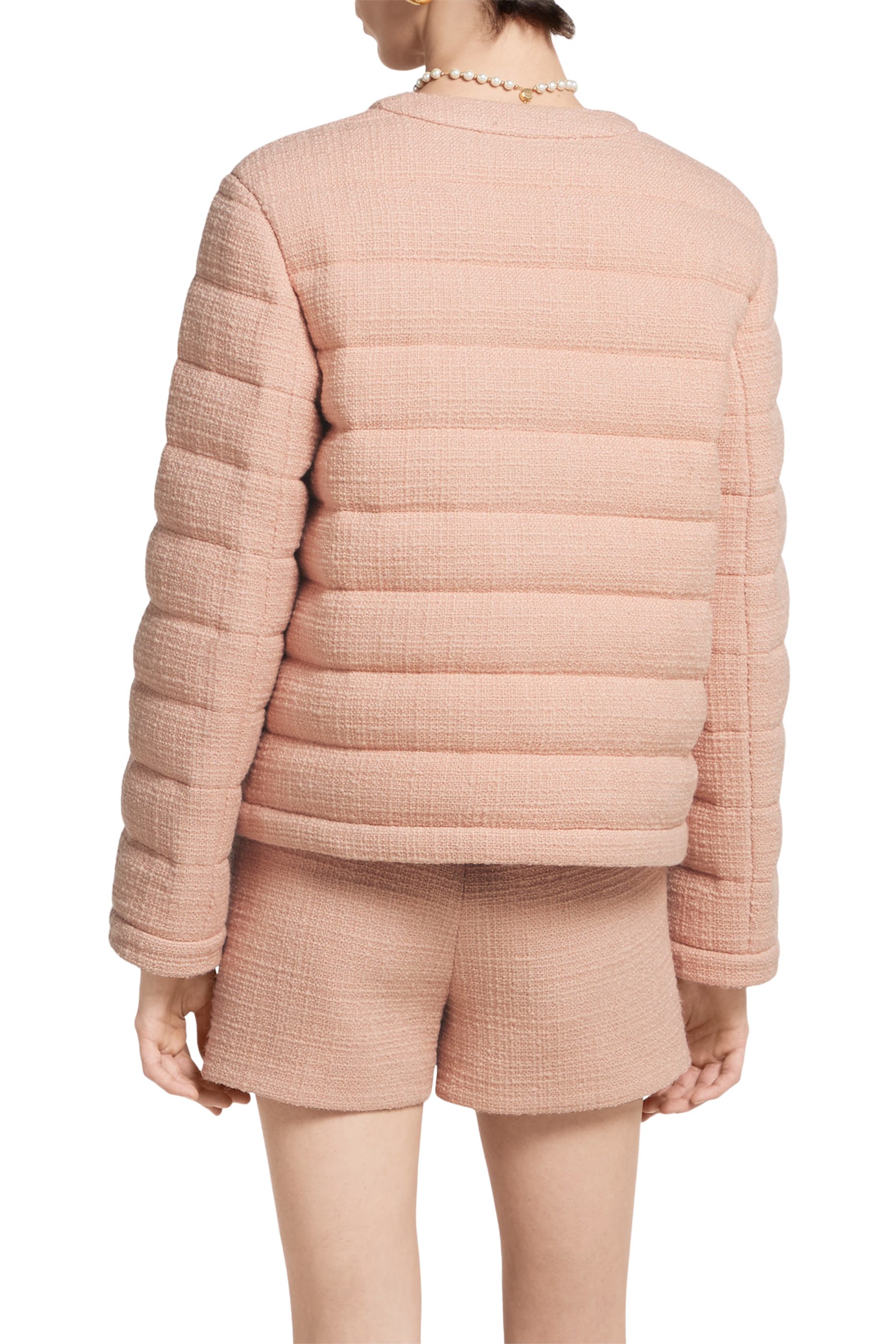 Textured Wool Tweed Padded Jacket