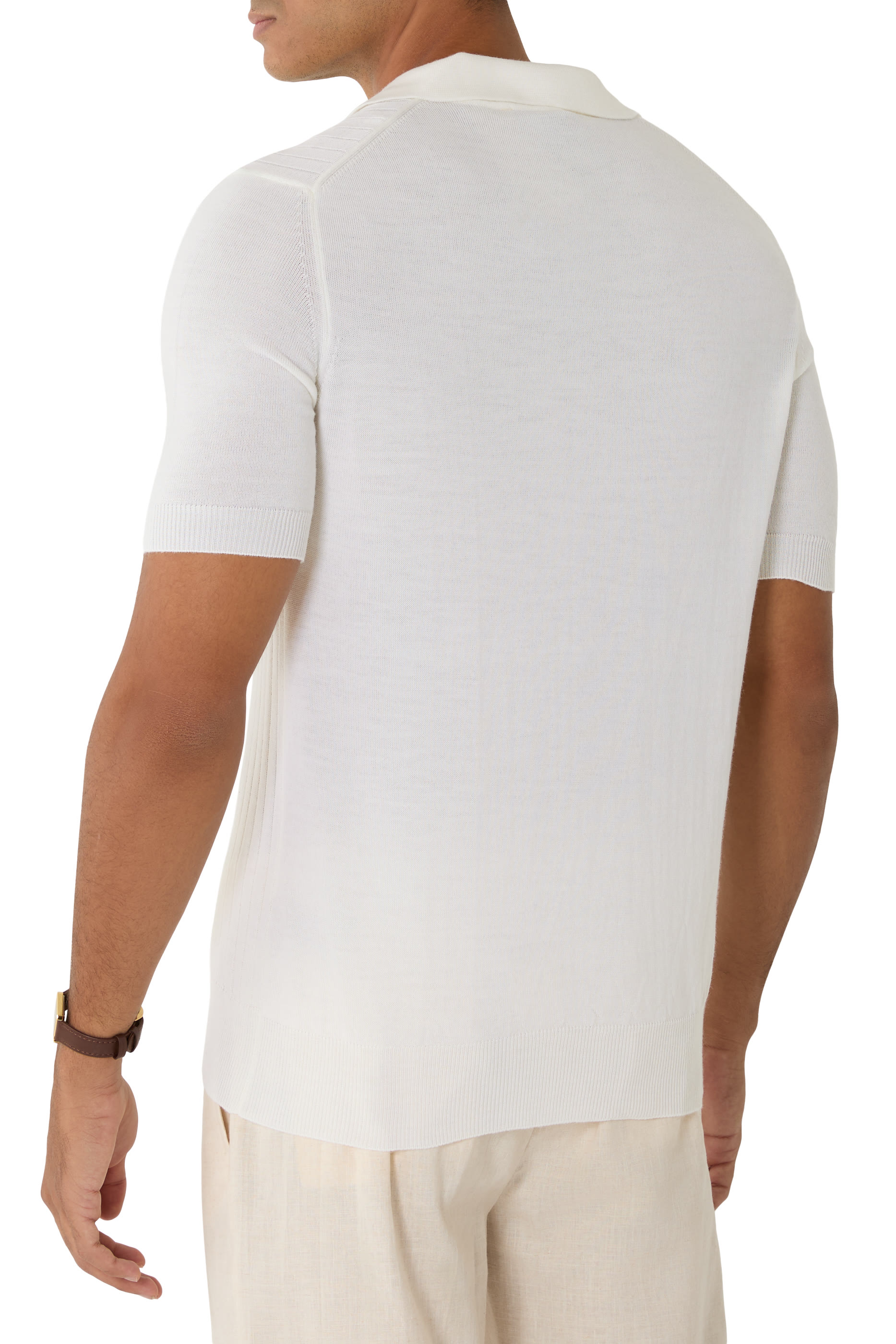 Short-Sleeve Ribbed Polo