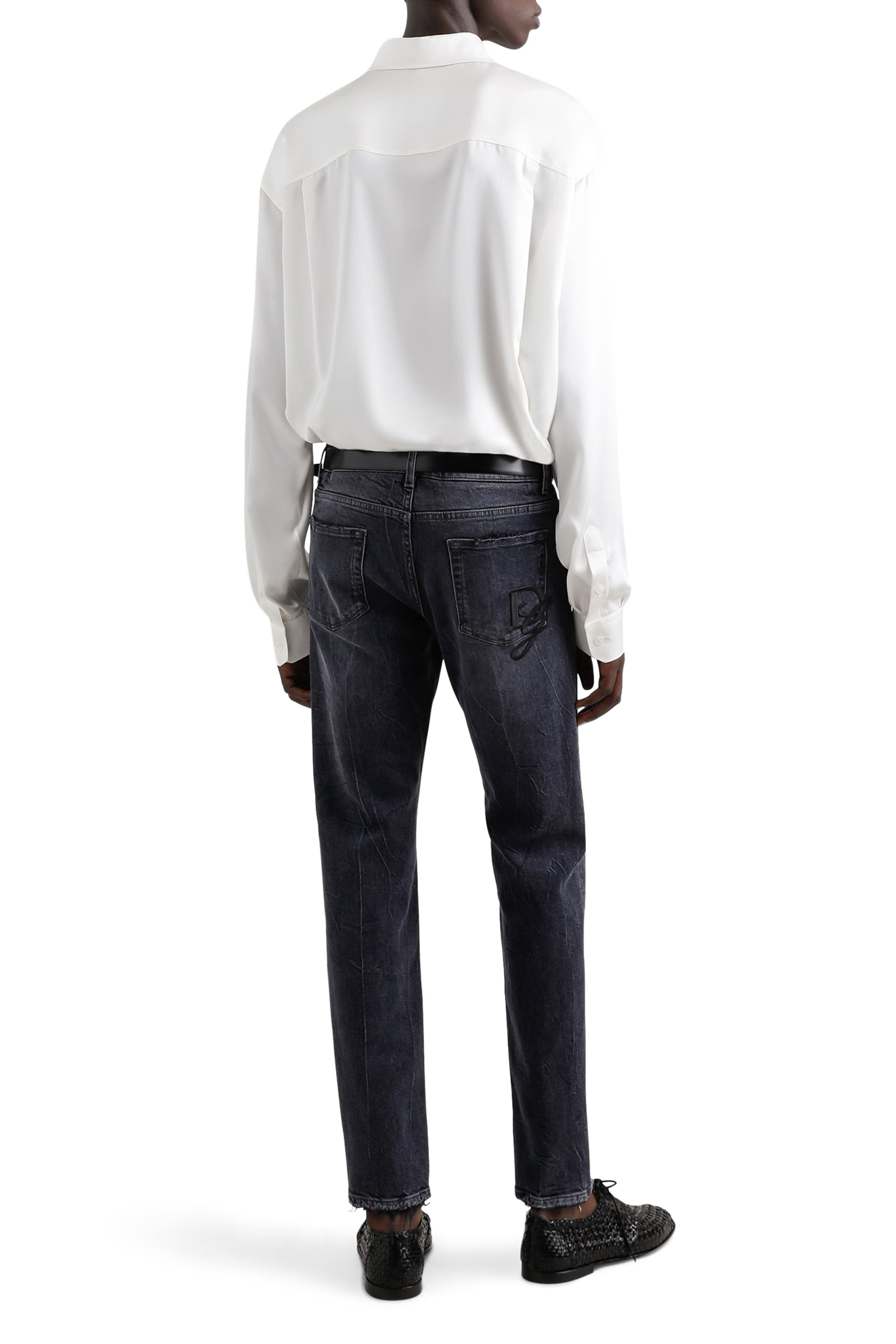 Logo Embroidered Slim-Fit Stretch Cotton Jeans