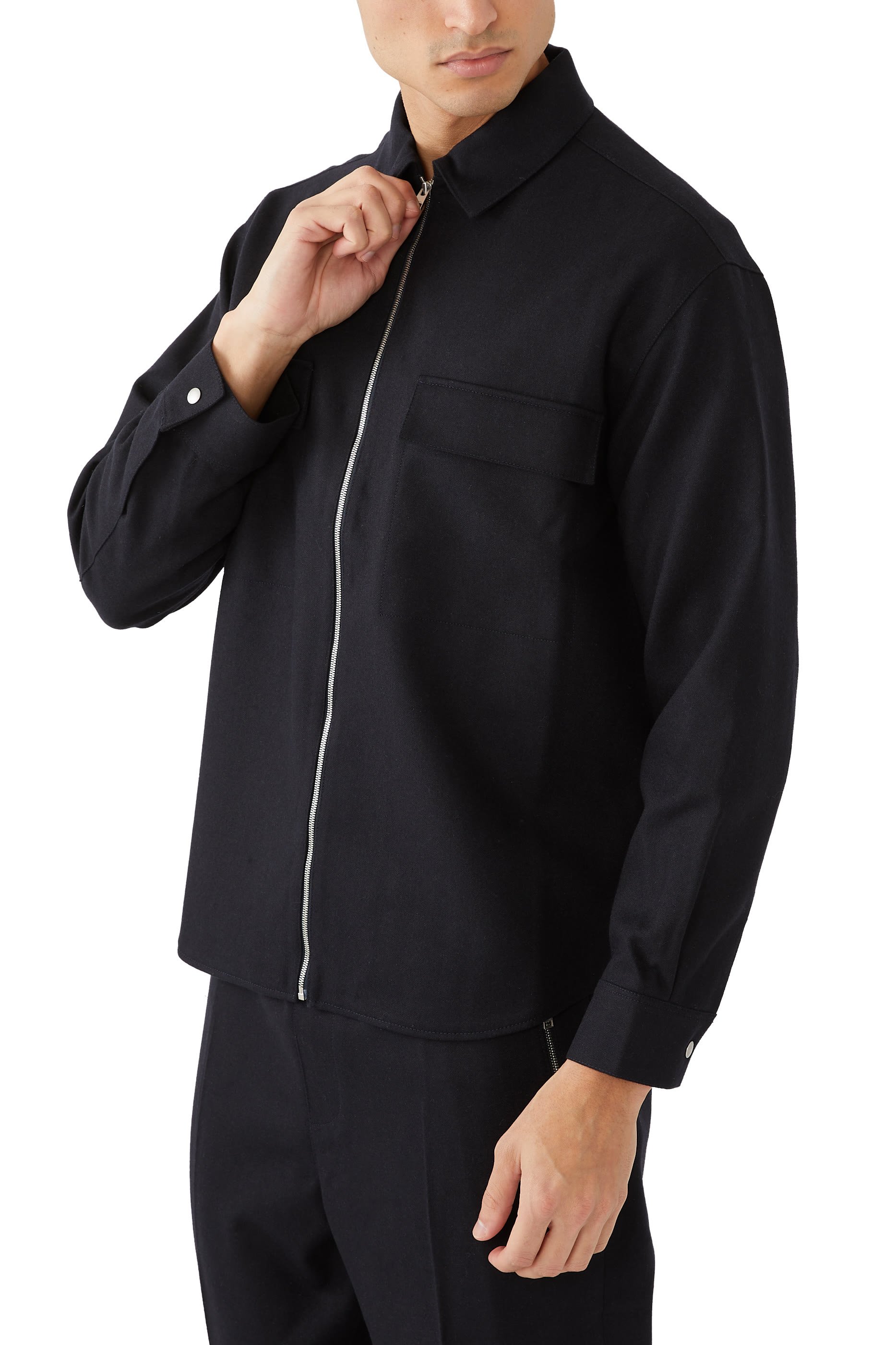 Modern Flannel Zip Jacket