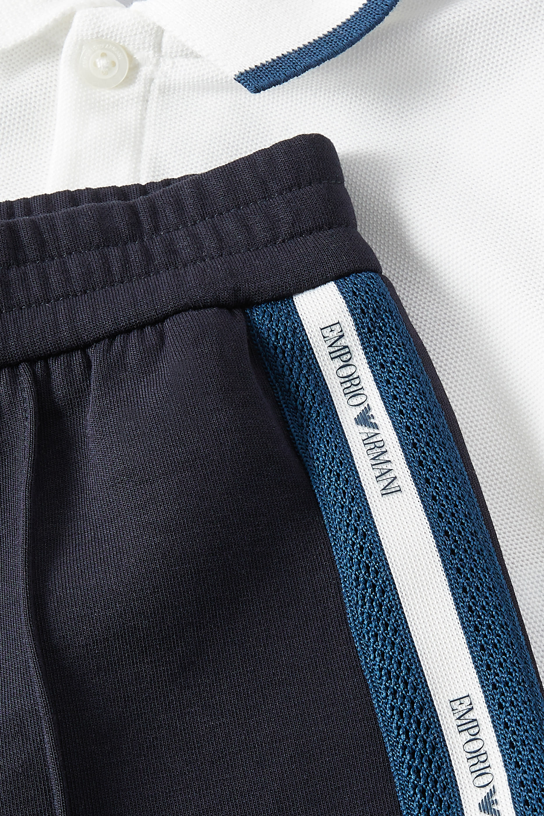 Kids Logo Tape Polo Shirt & Bermuda Shorts Set