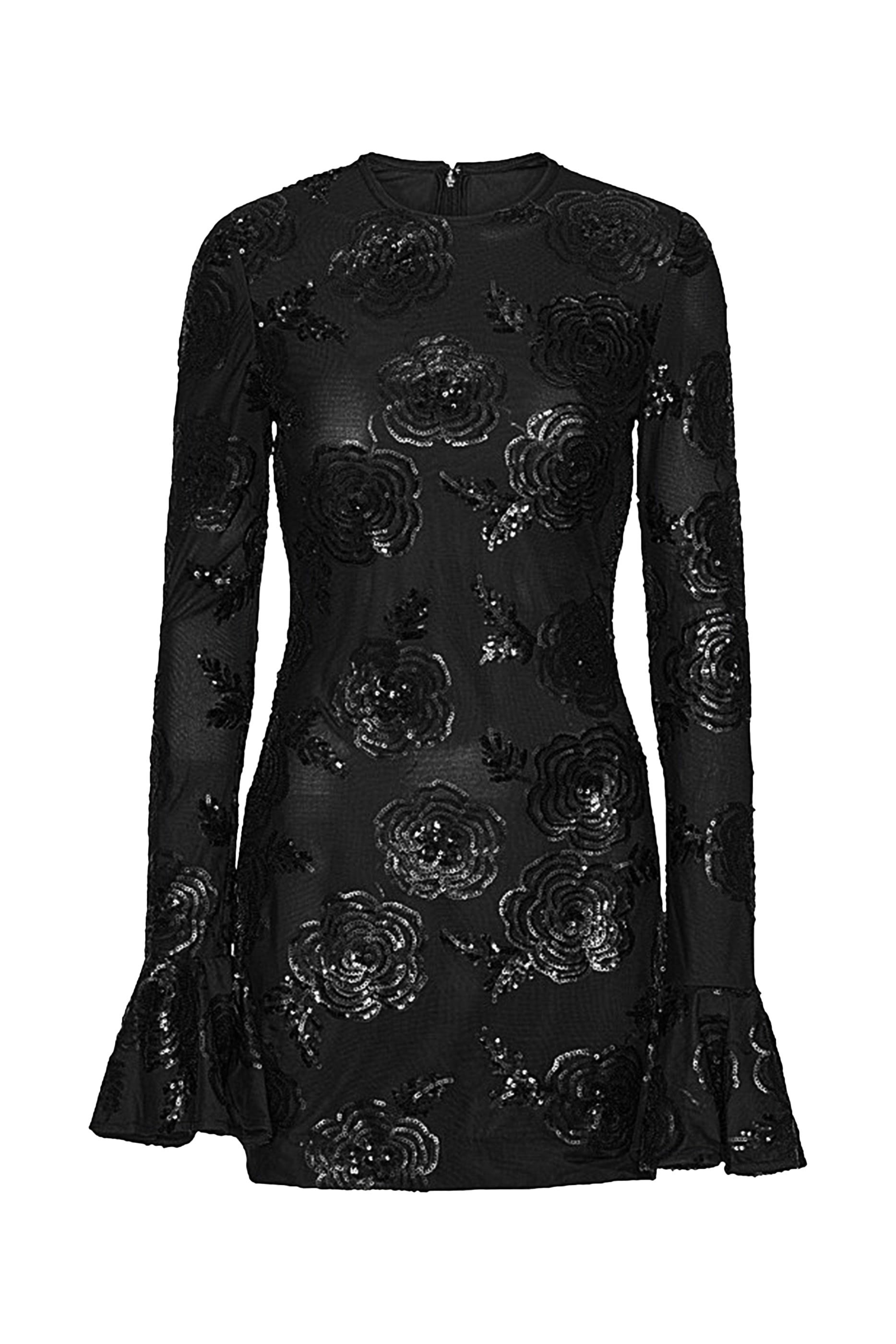 Sequins Long Sleeves Mini Dress