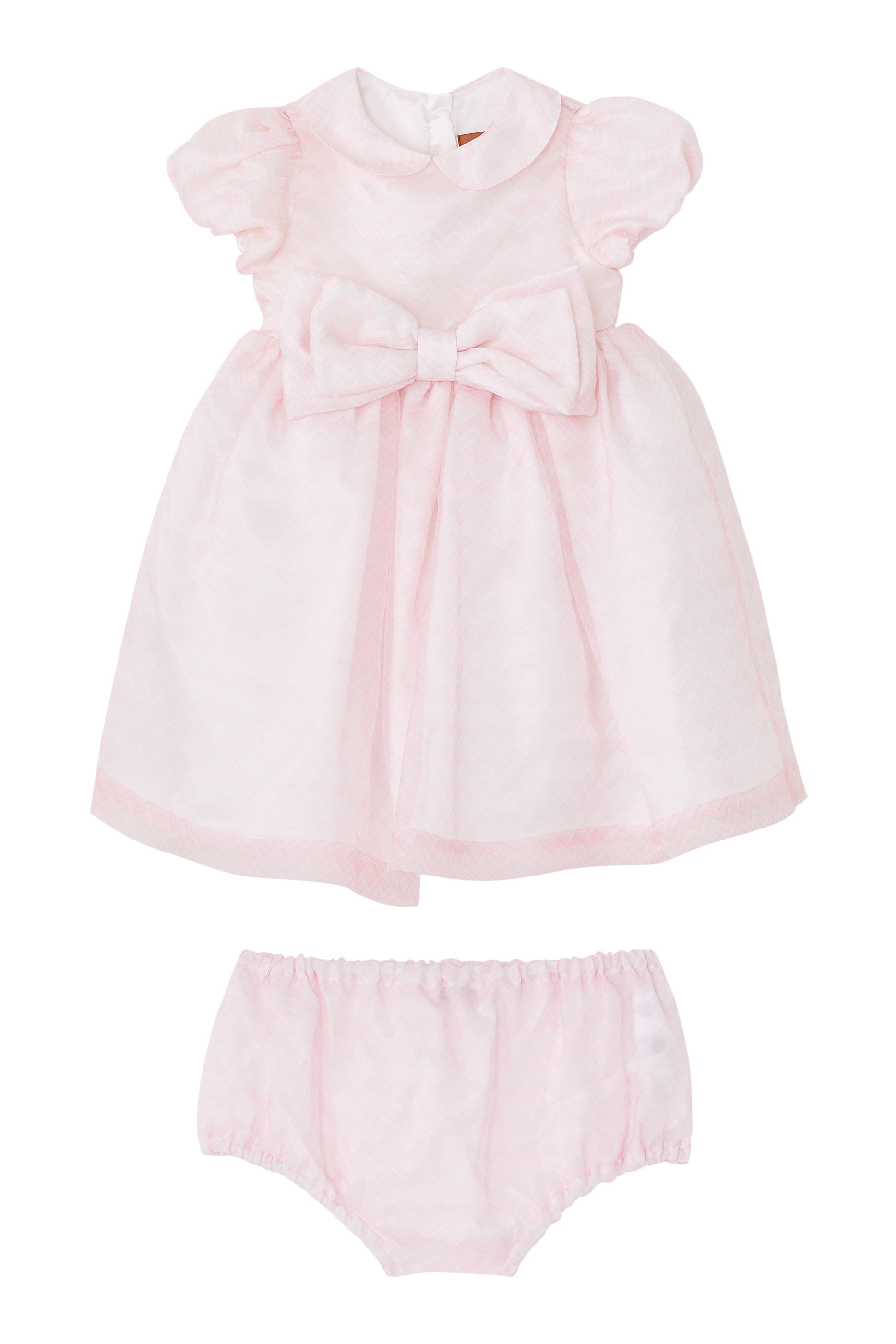 Kids  Zigzag Bow Dress with Briefs