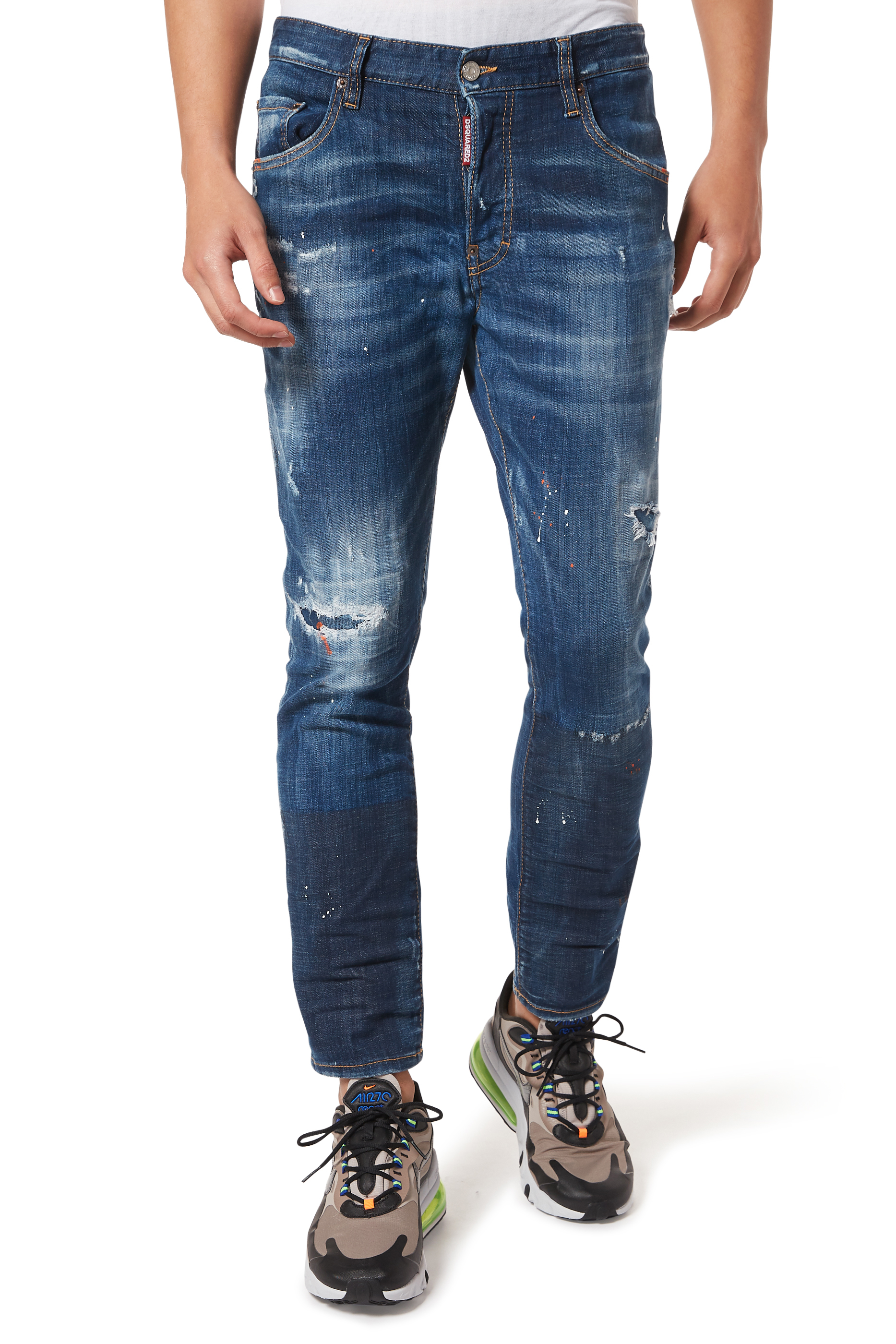 Buy Blue Dsquared Macchia Skater Denim Jeans - Mens for AED 1300.00 ...