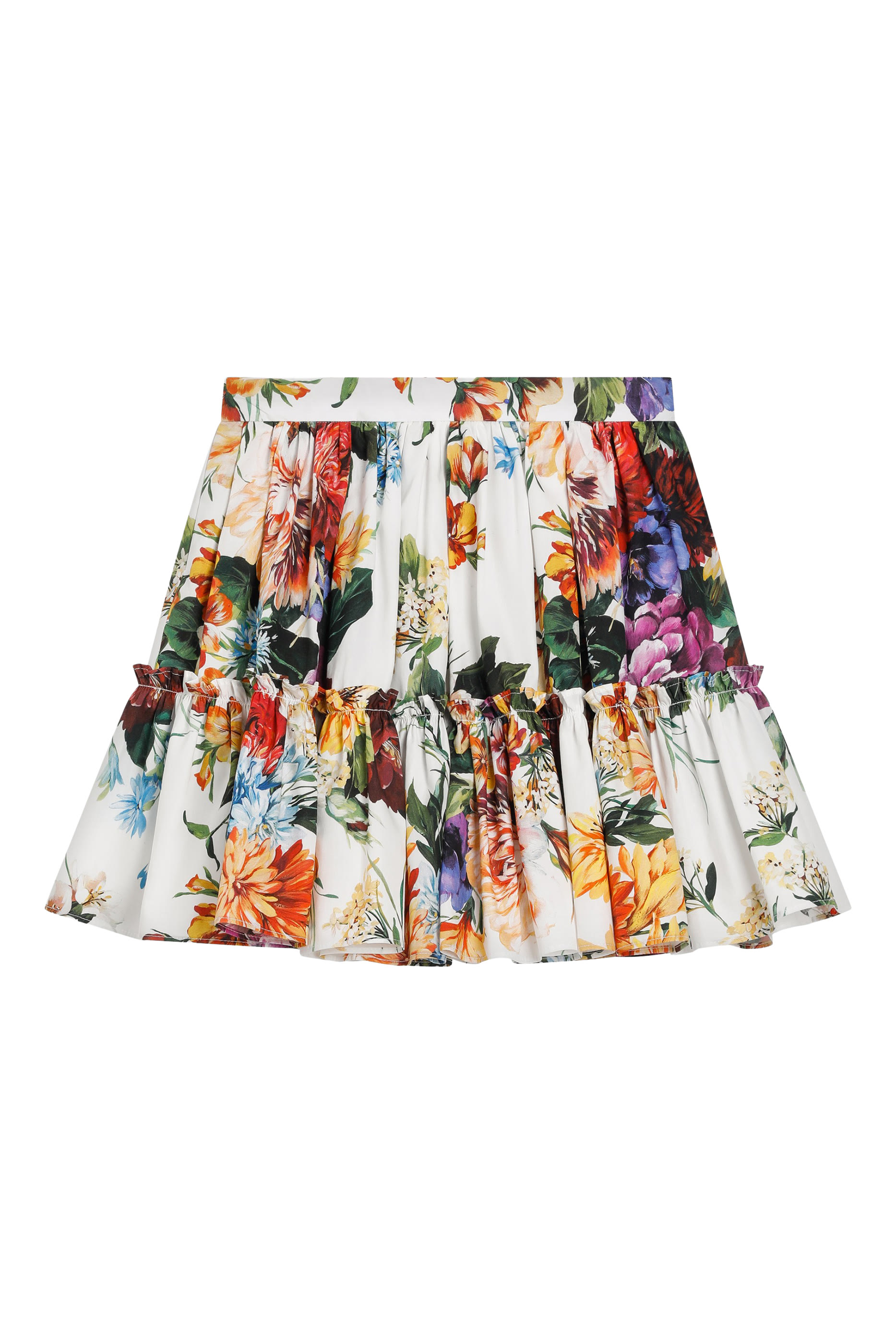 Kids Flower Print Poplin Skirt