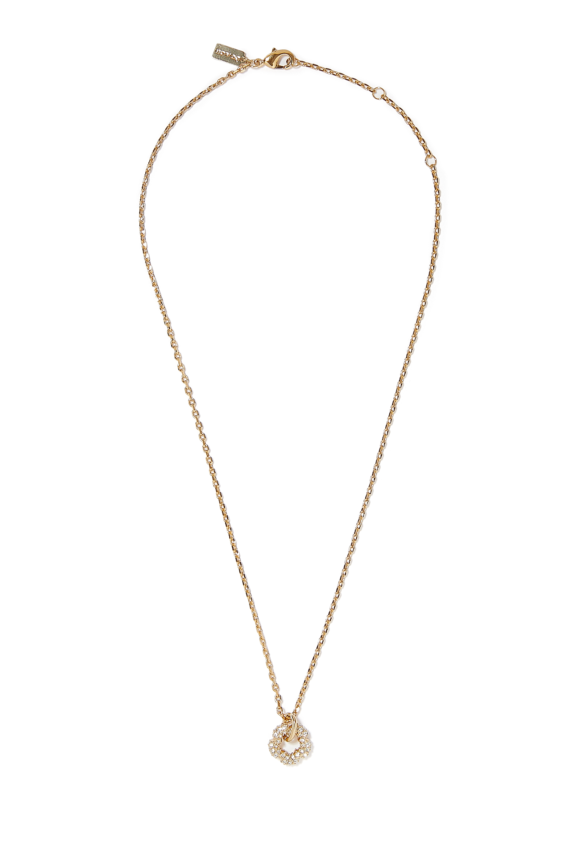 Pave Tea Rose Short Pendant Necklace