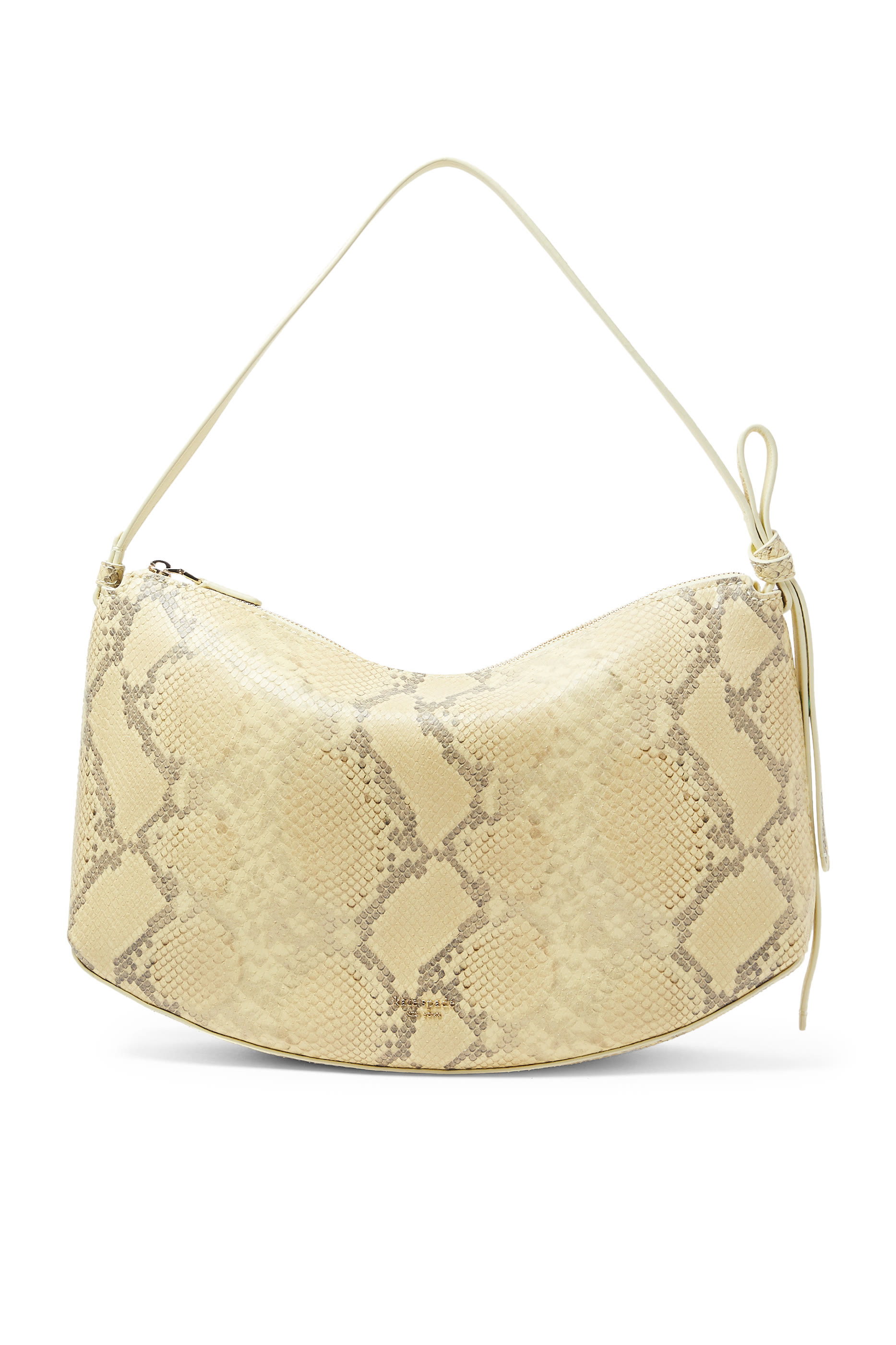 Loop Snake Embossed Shoulder Bag